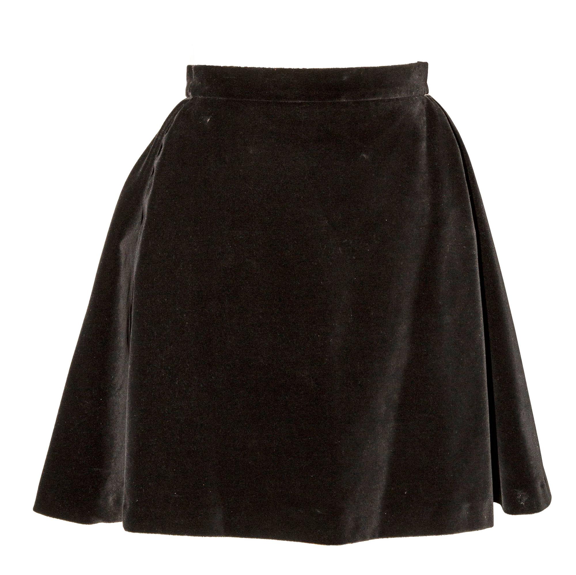 Vivienne Westwood WATTEAU SKIRT Description: Mini skirt in black velvet, the...