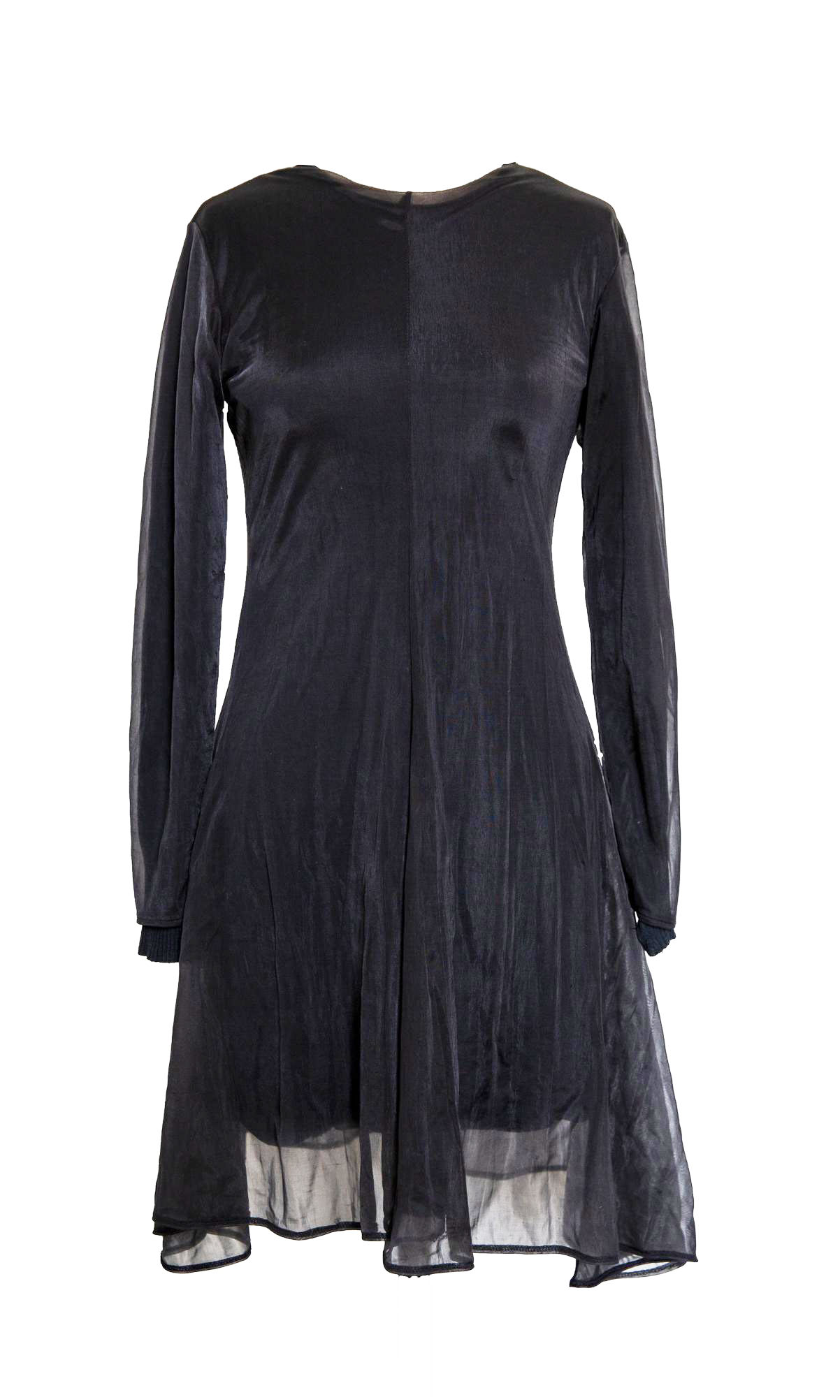 Helmut Lang FLARED DRESS Description: Flared long-sleeved dress in wool...