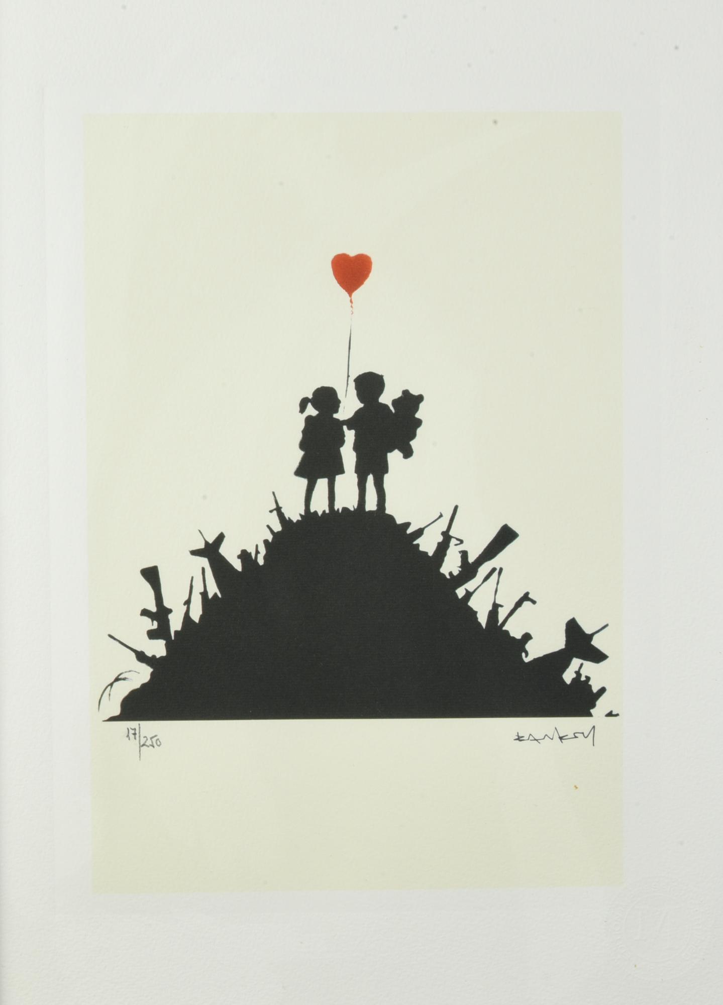 Da Banksy KIDS ON GUNS (CREAM EDITION) eliografia su carta Arches, cm 38x28;...