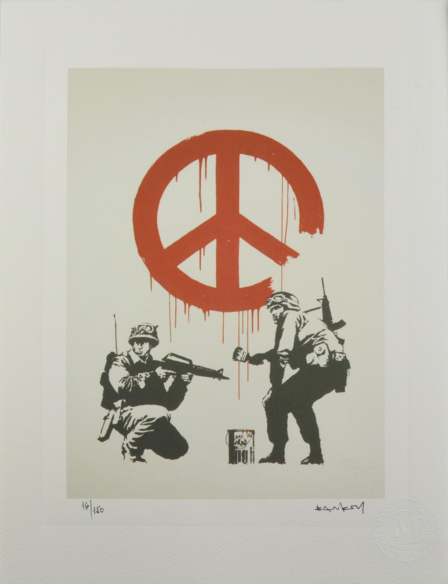 Da Banksy CND SOLDIERS 2005 eliografia su carta, cm 38,5x28,5; es. 16/150...