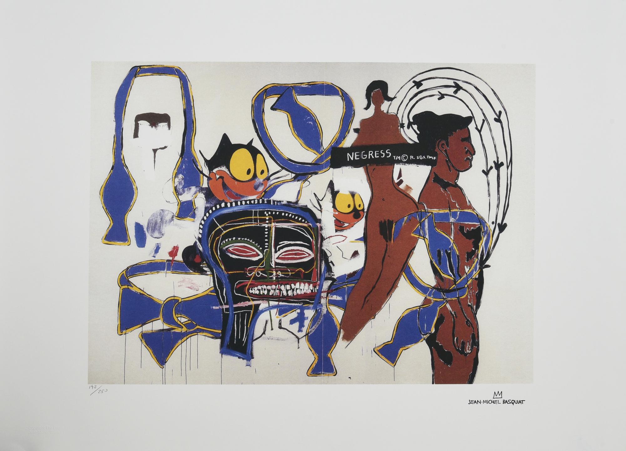 D'apres Jean Michel Basquiat & Andy Warhol FELIX THE CAT fotolitografia, cm...