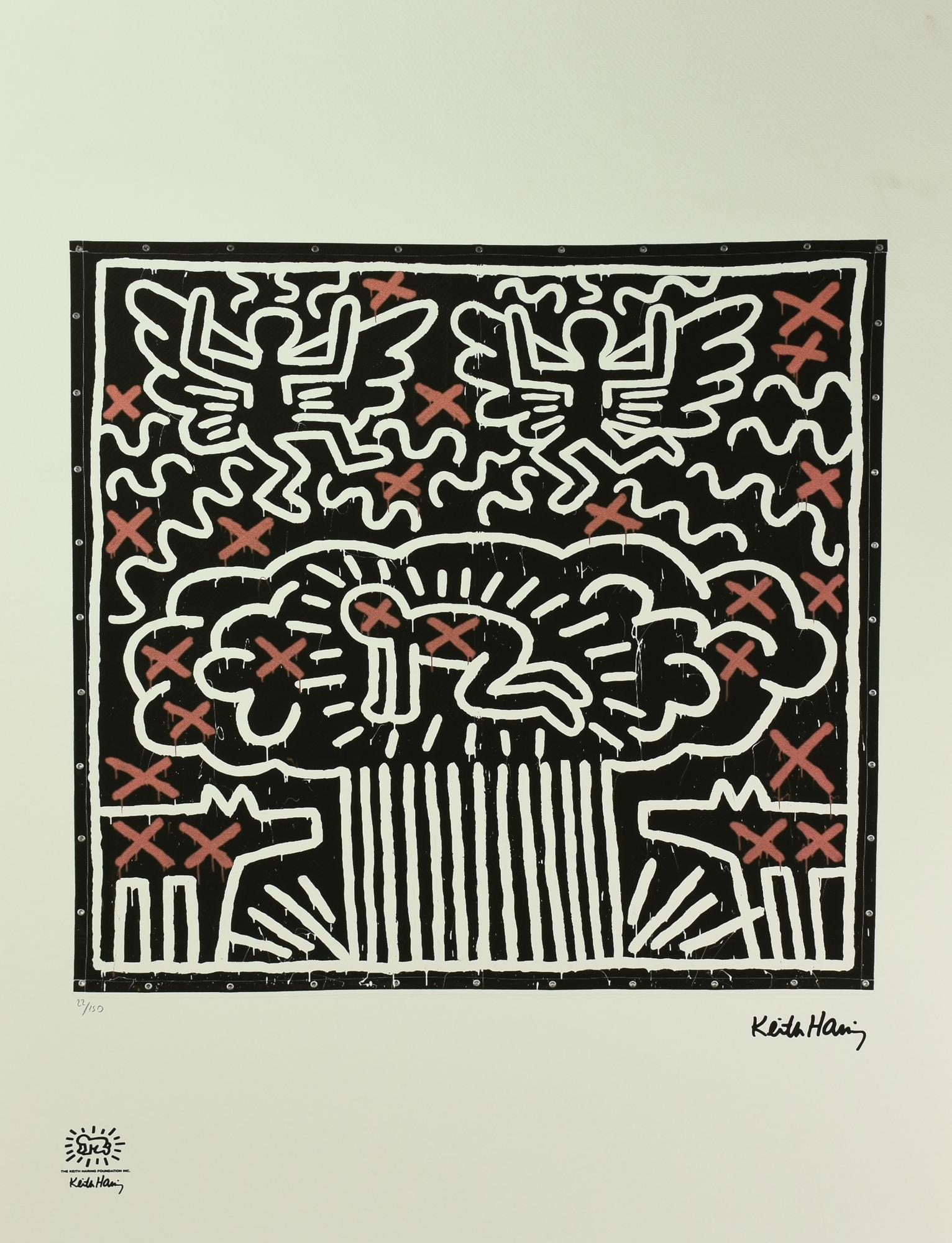 D'apres Keith Haring UNTITLED fotolitografia, cm 70x50; es. 22/150 firma in...