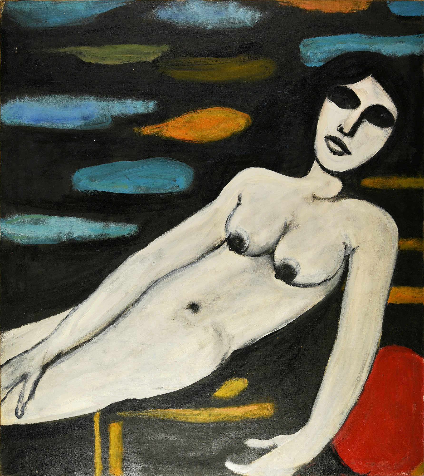 Pompeo Borra (1898 - 1973) NUDO, 1973 olio su tela, cm 100x90 sul retro:...