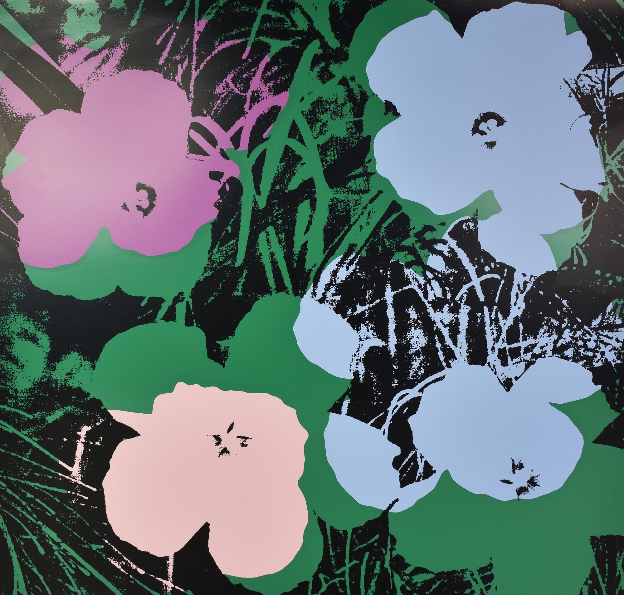 After Andy Warhol FLOWERS serigrafia a colori, cm 91,5x91,5 sul retro: timbro...