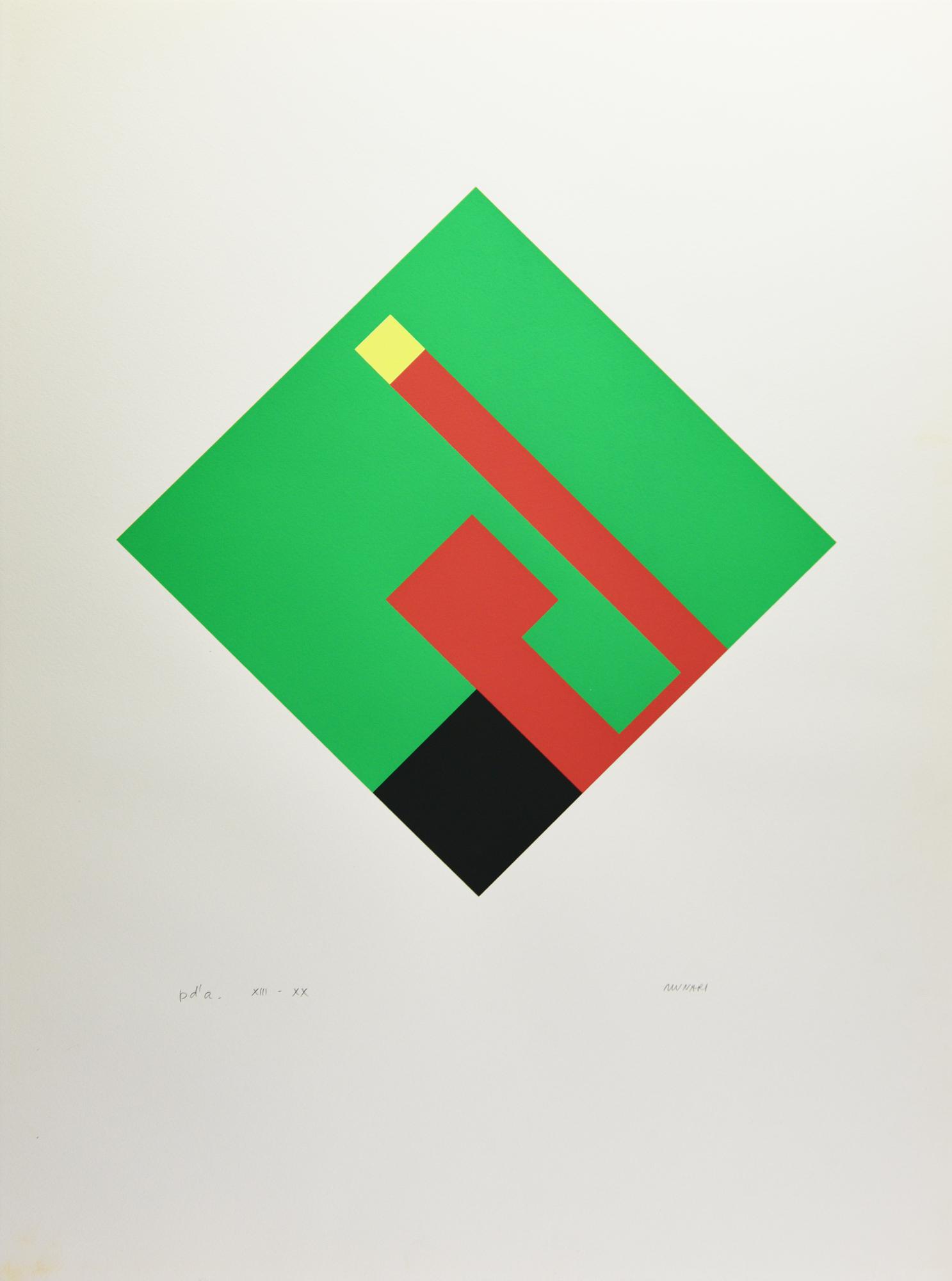 Bruno Munari (1907 - 1998) NEGATIVO-POSITIVO litografia, cm 61,5x45,5; es....