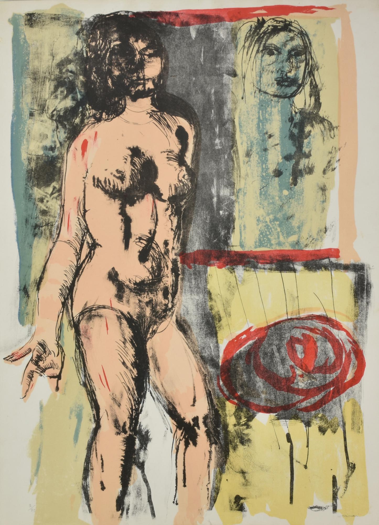 Bruno Cassinari (1912 - 1992) NUDO DI DONNA litografia, cm 70x50; es. 2/75...