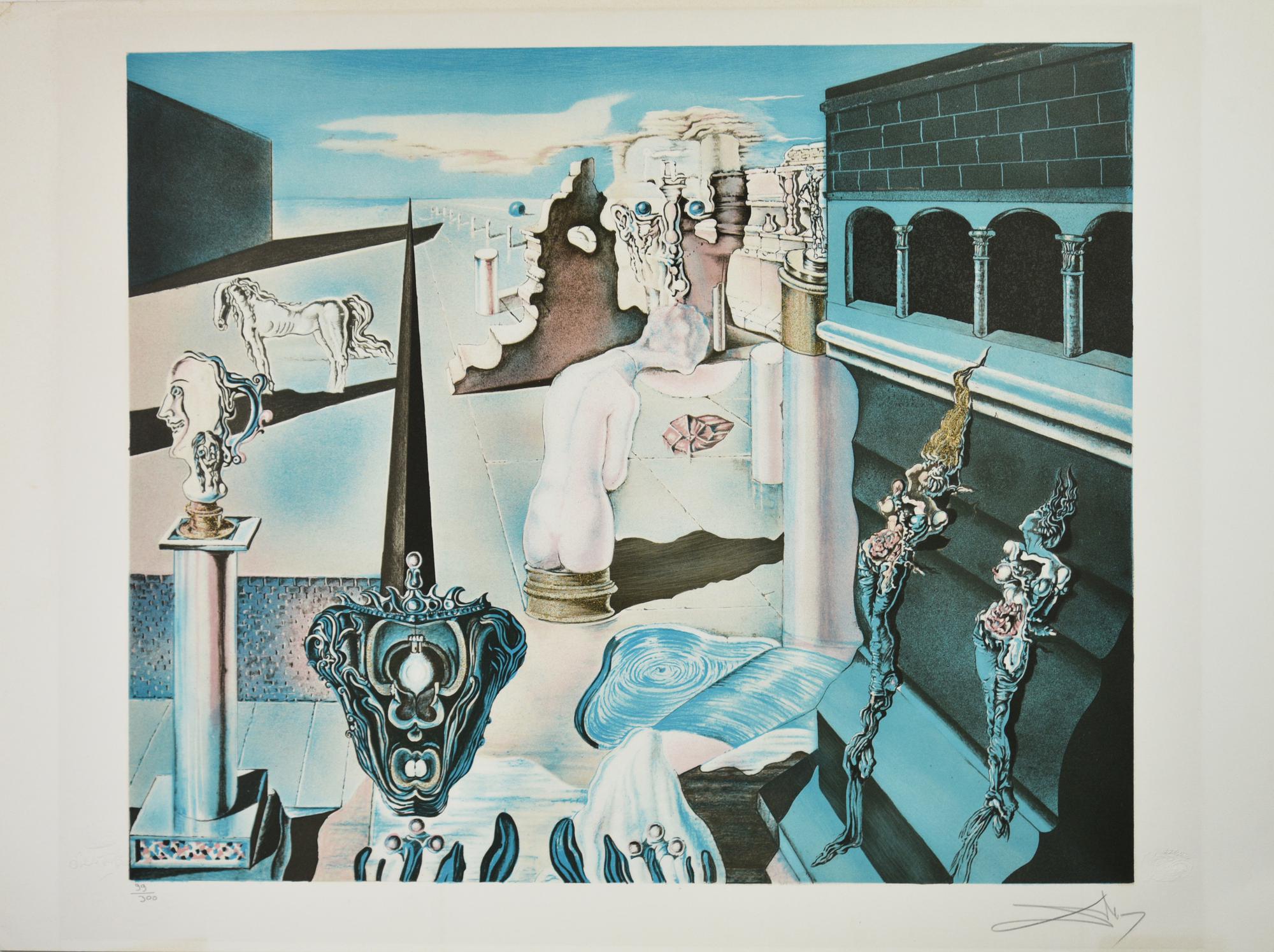 Salvador Dali' (1904 - 1989) L'HOMME INVISIBLE litografia, cm 48x59, su...