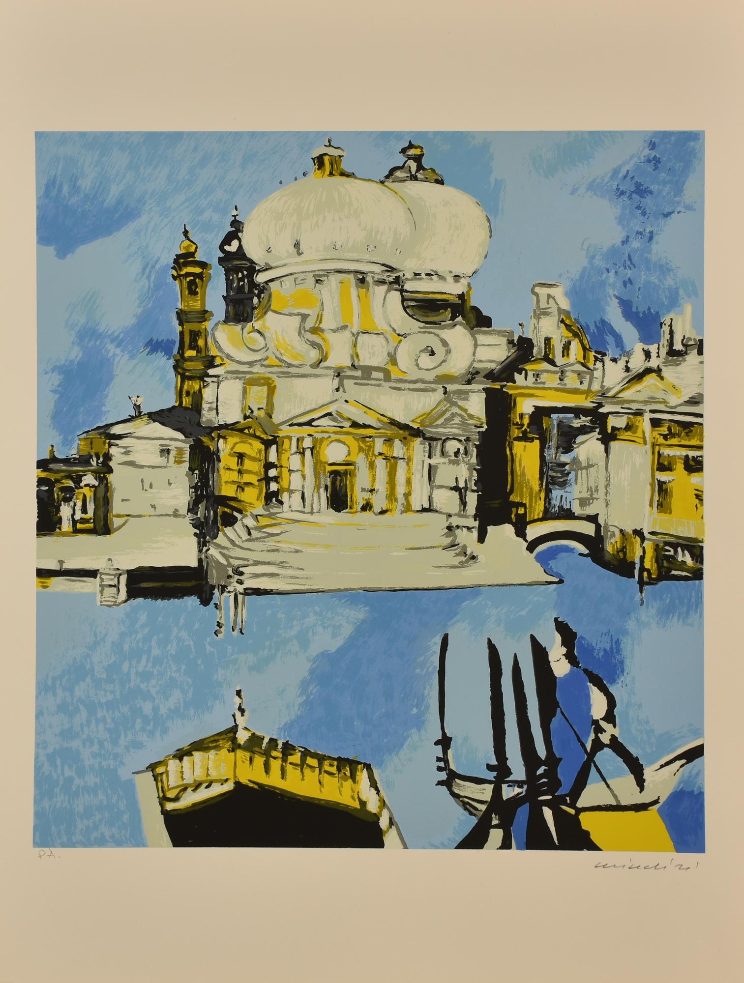 Remo Brindisi (1918 - 1996) VENEZIA. CHIESA DELLA SALUTE serigrafia su carta,...