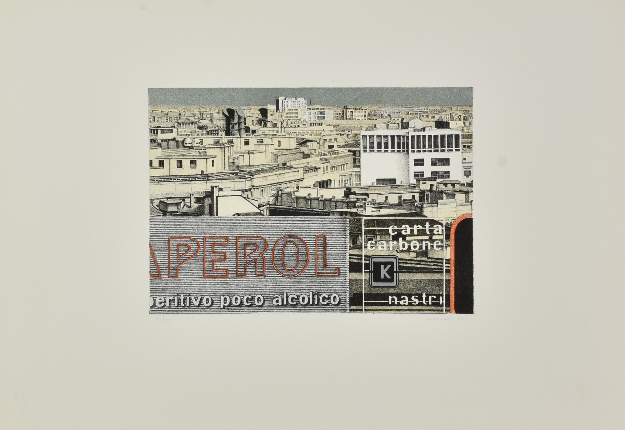 Giorgio Tonelli (1941) APEROL, 1978 litografia, cm 35x50; es. 85/99 firma,...