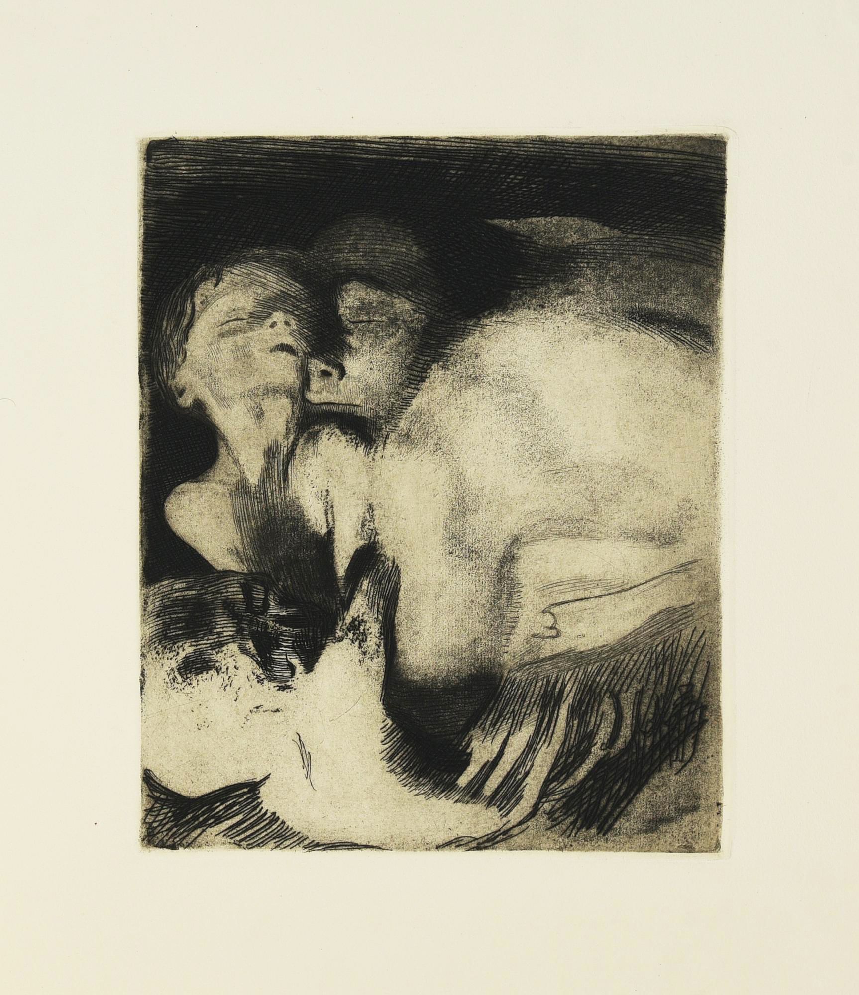 Kathe Kollwitz (1867 - 1945) TOD UND FRAU UM DAS KIND RINGEND, 1911...