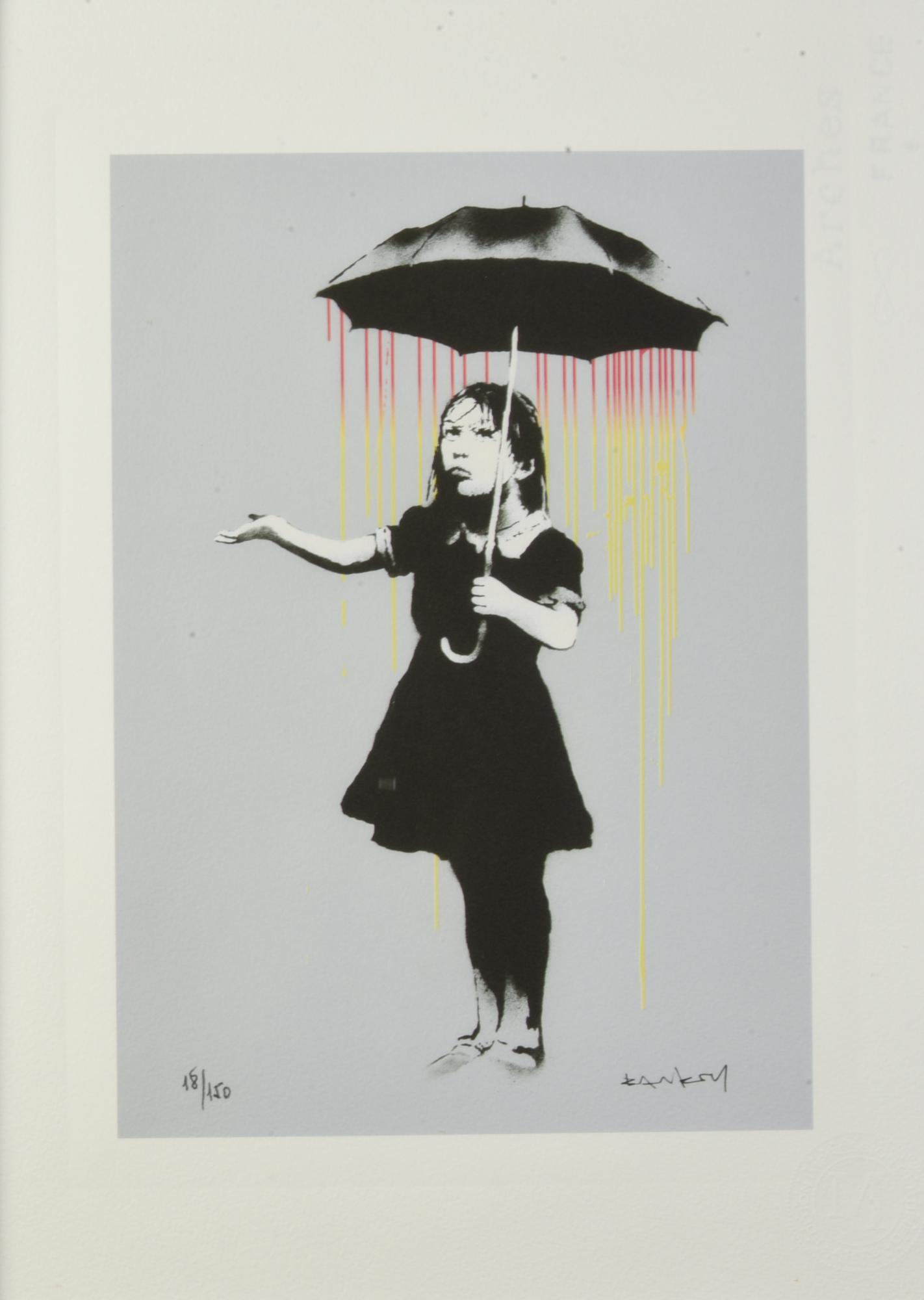 Da Banksy NOLA (COLORS RAIN) eliografia su carta Arches, cm 38x28; es. 18/150...