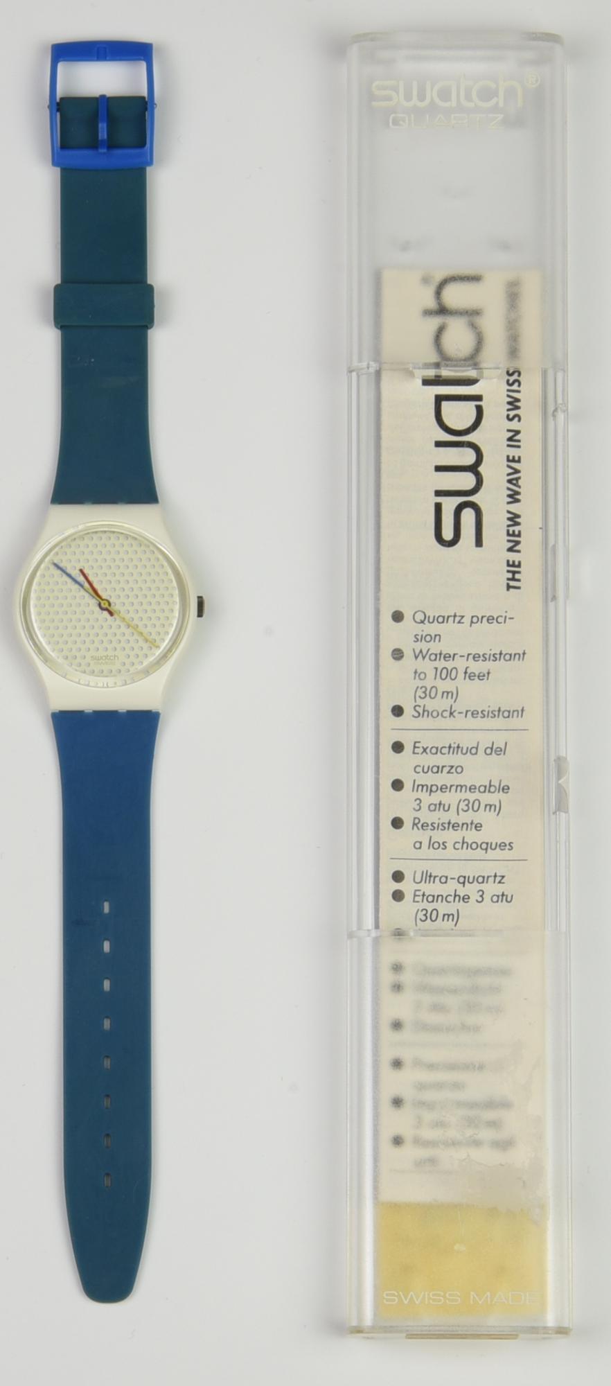 SWATCH DEVIL'S RUN, 1986 mod. PING PONG BLUE, cod. GW106 Completo di scatola...