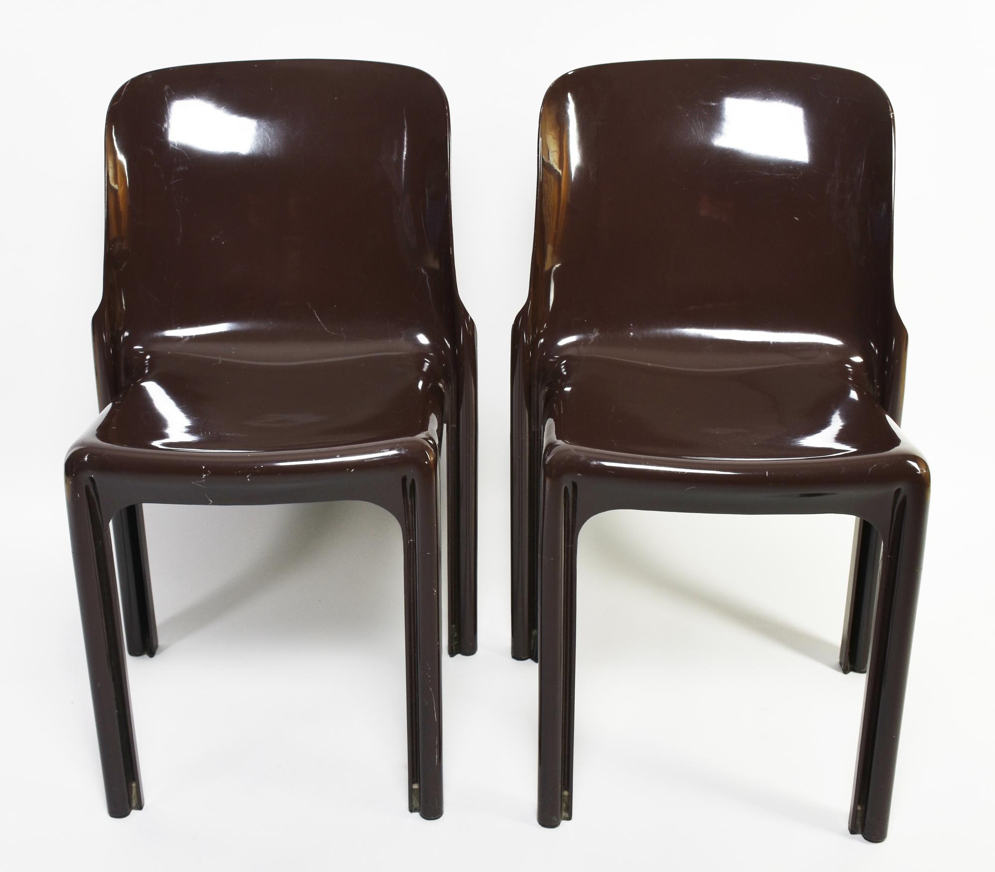 Vico Magistretti SELENE ARTEMIDE, 1969 coppia di sedie modello in plastica...