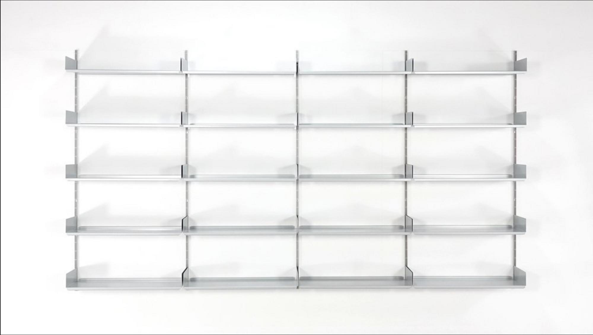 Dieter Rams LIBRERIA 606 PER VITSOE libreria modulare in alluminio con 21...
