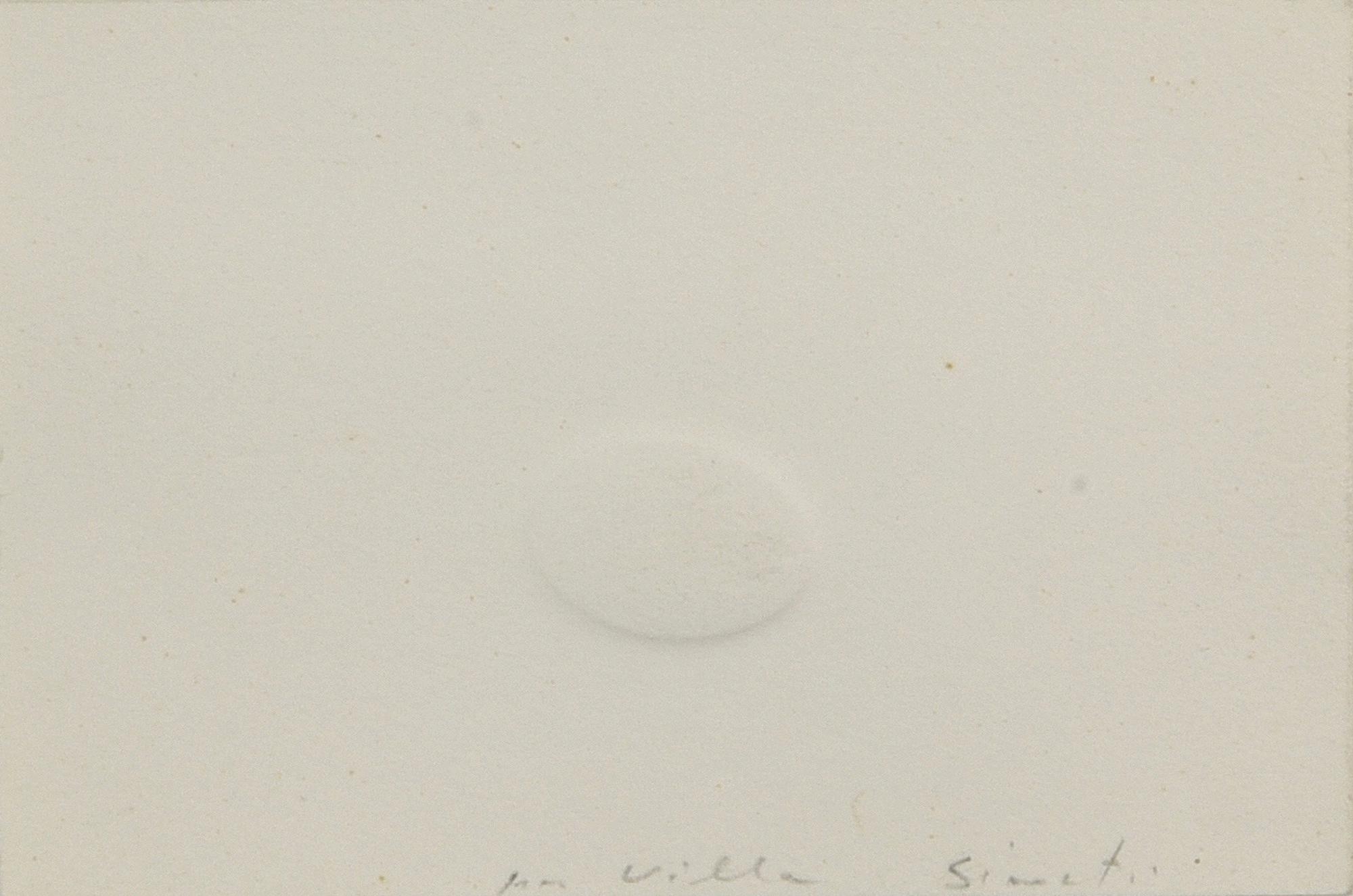 Turi Simeti (1929 - 2021) UN OVALE BIANCO calcografia su cartoncino, cm 11x17...