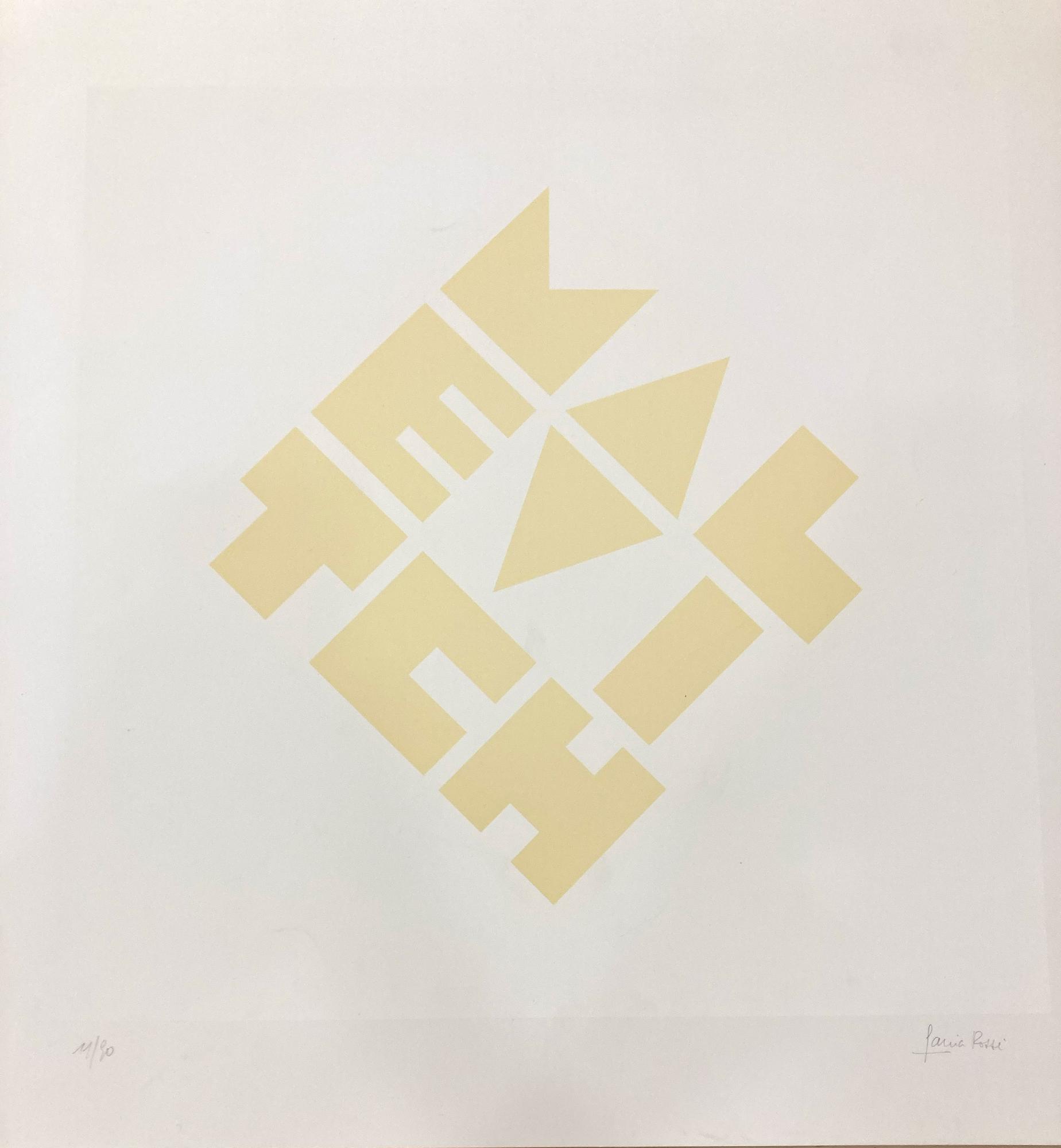 Horacio Garcia Rossi MALEVITCH serigrafia, cm 50x50; es. 11/90 firma e tiratura