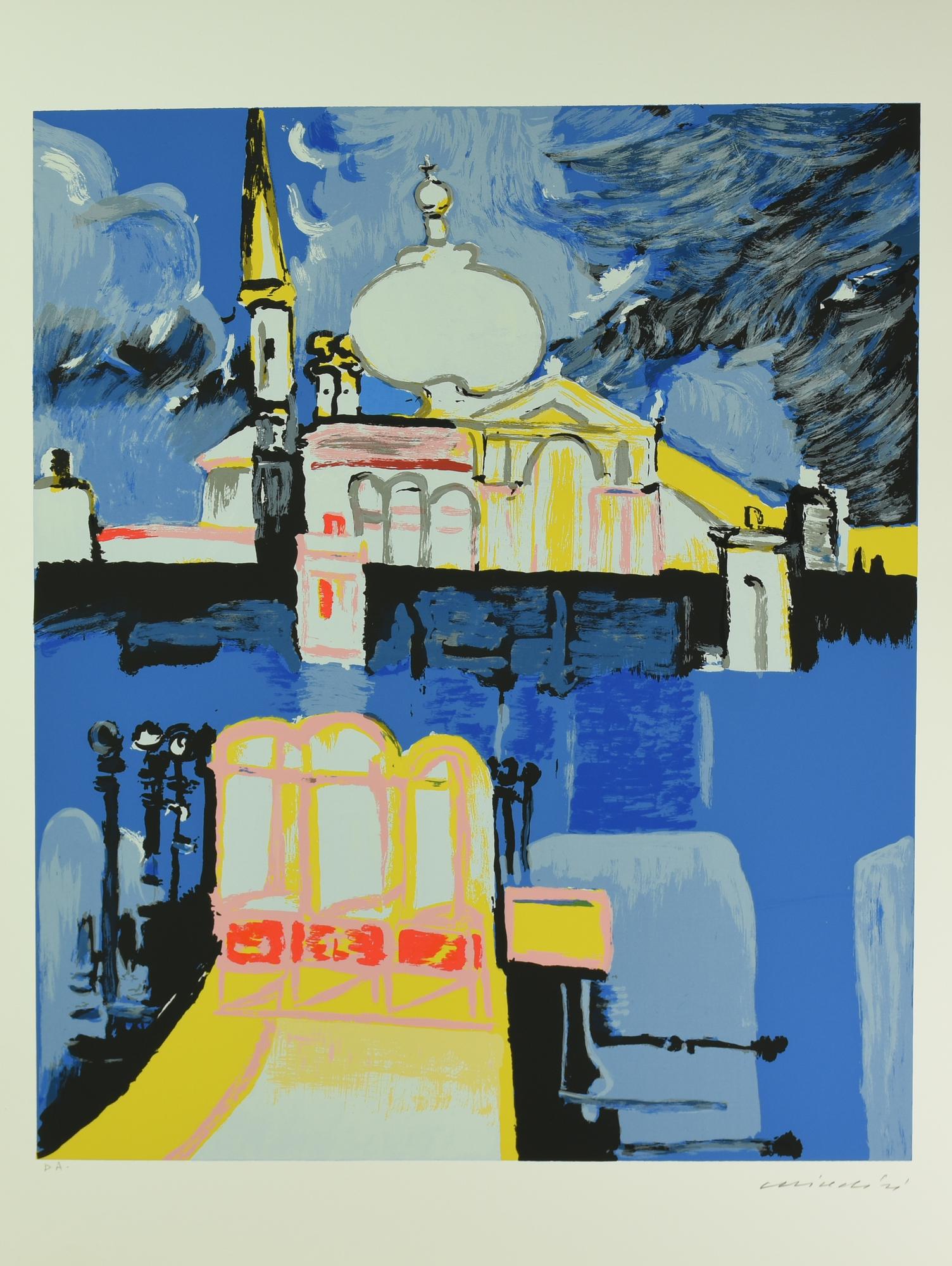 Remo Brindisi VENEZIA, CHIESA DELLA SALUTE serigrafia, cm 70x50; es. P.A....