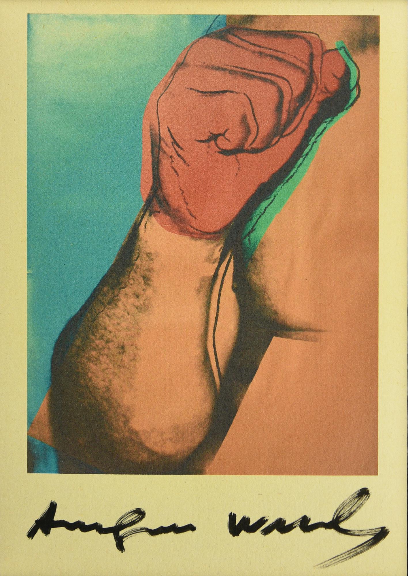 Andy Warhol MUHAMMAD ALI stampa tipografica, cm 14,5x10 firma sul retro:...