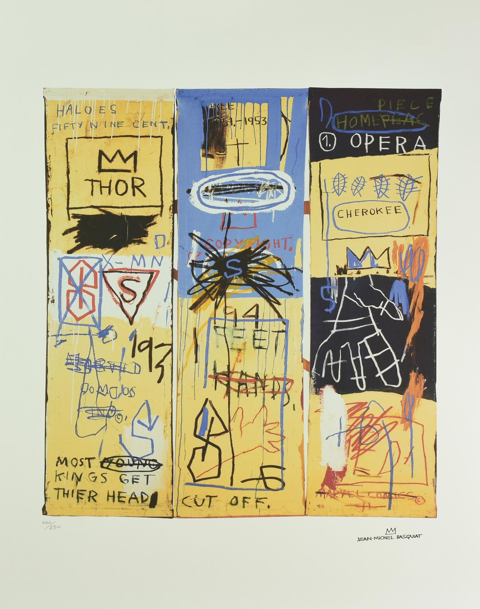 Da Jean-Michel Basquiat UNTITLED fotolitografia, cm 70x50; es. 100/250 firma...