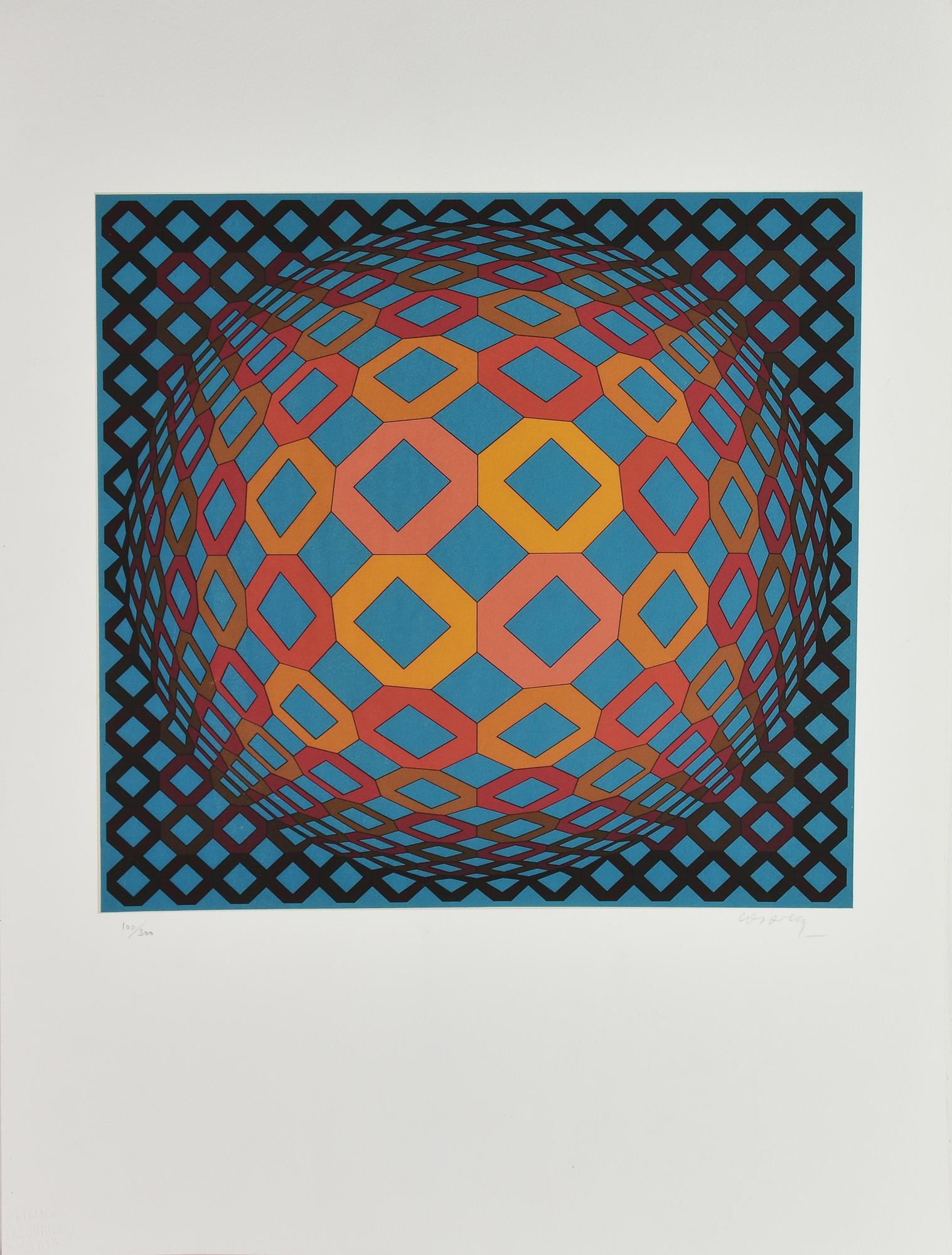 Victor Vasarely (1908 - 1997) SENZA TITOLO stampa tipografica, cm 70x50; es....