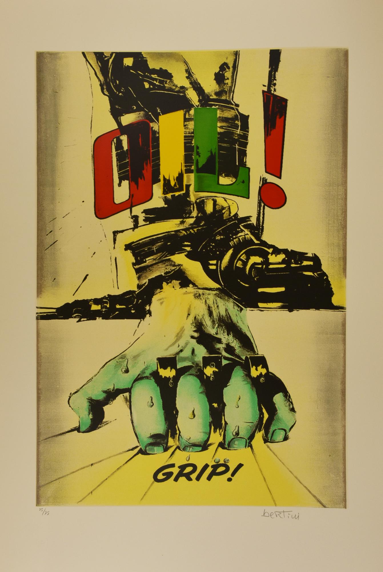 Gianni Bertini (1922 - 2010) GRIP, 2003 serigrafia, cm 110x77; es. 25/75...