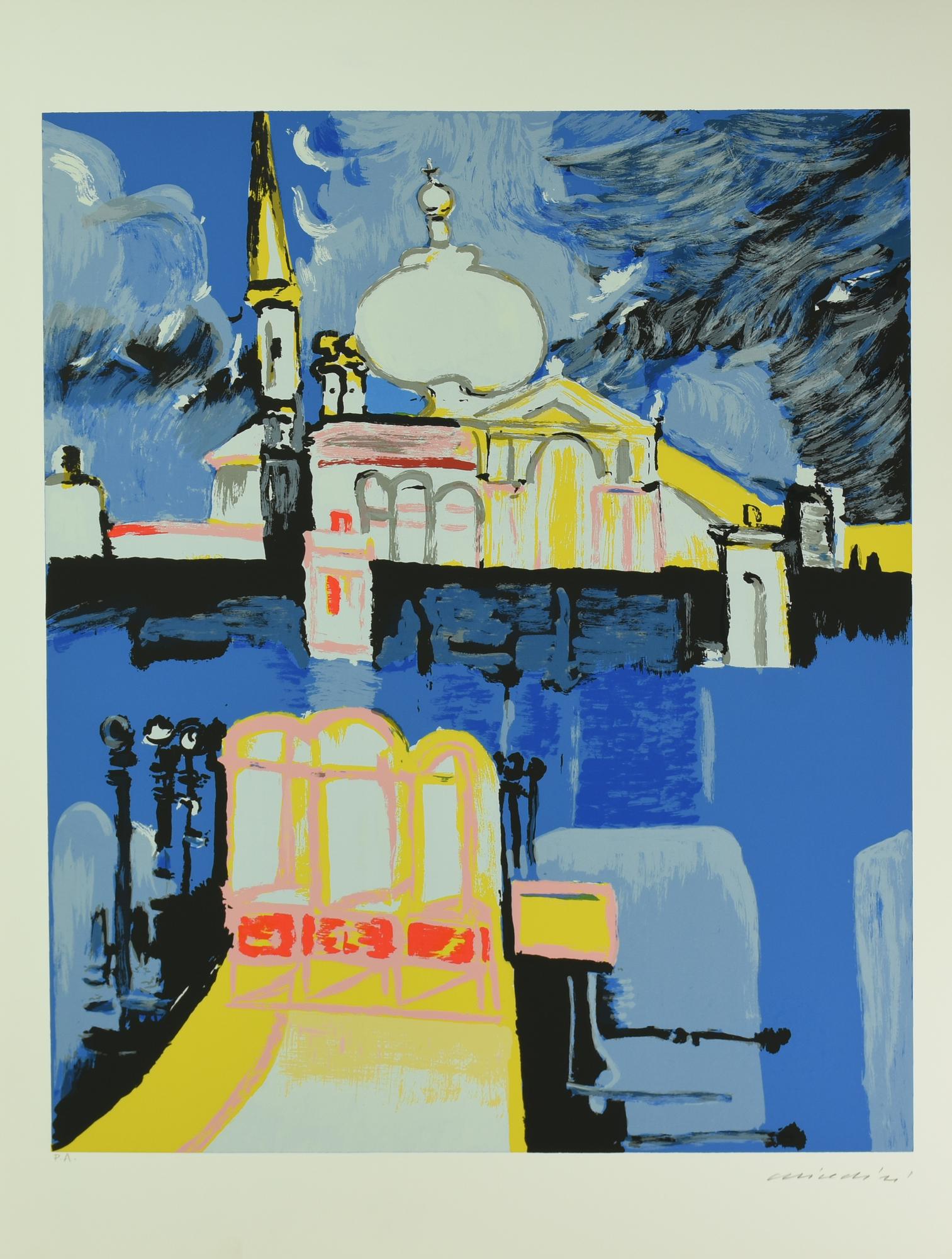 Remo Brindisi (1918 - 1996) VENEZIA, CHIESA DELLA SALUTE serigrafia, cm...