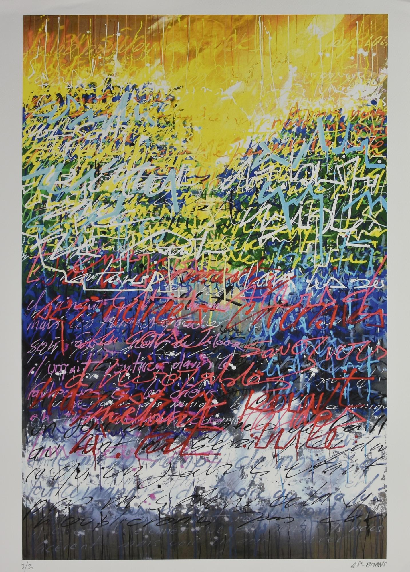 Richard Sainte Amans FRA LETTERE E COLORI (GIALLO-VIOLA), 2022 stampa...