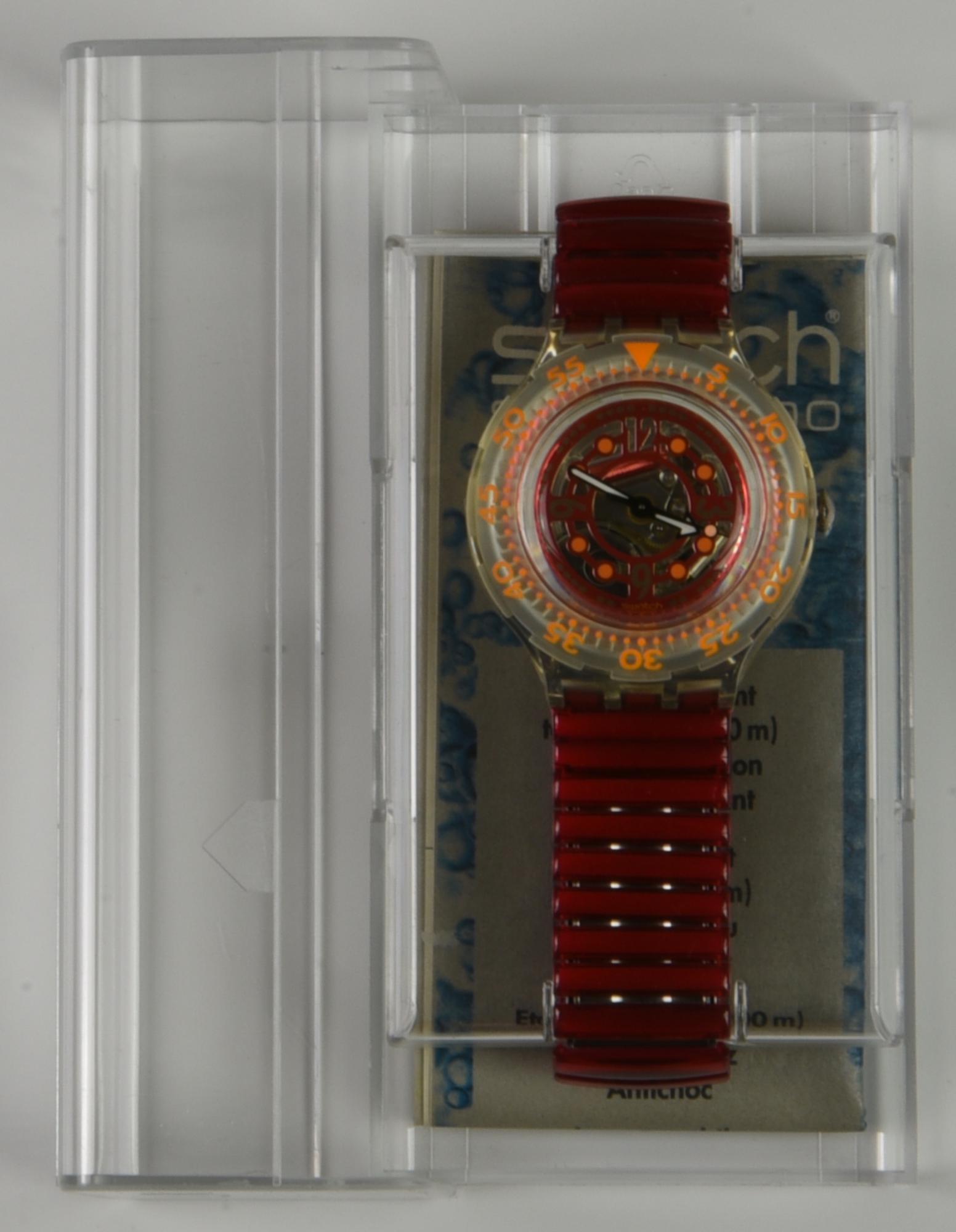 SWATCH SCUBA, 1994 mod. RED MARINE, cod. SDK115 anno 1994 Completo di scatola...