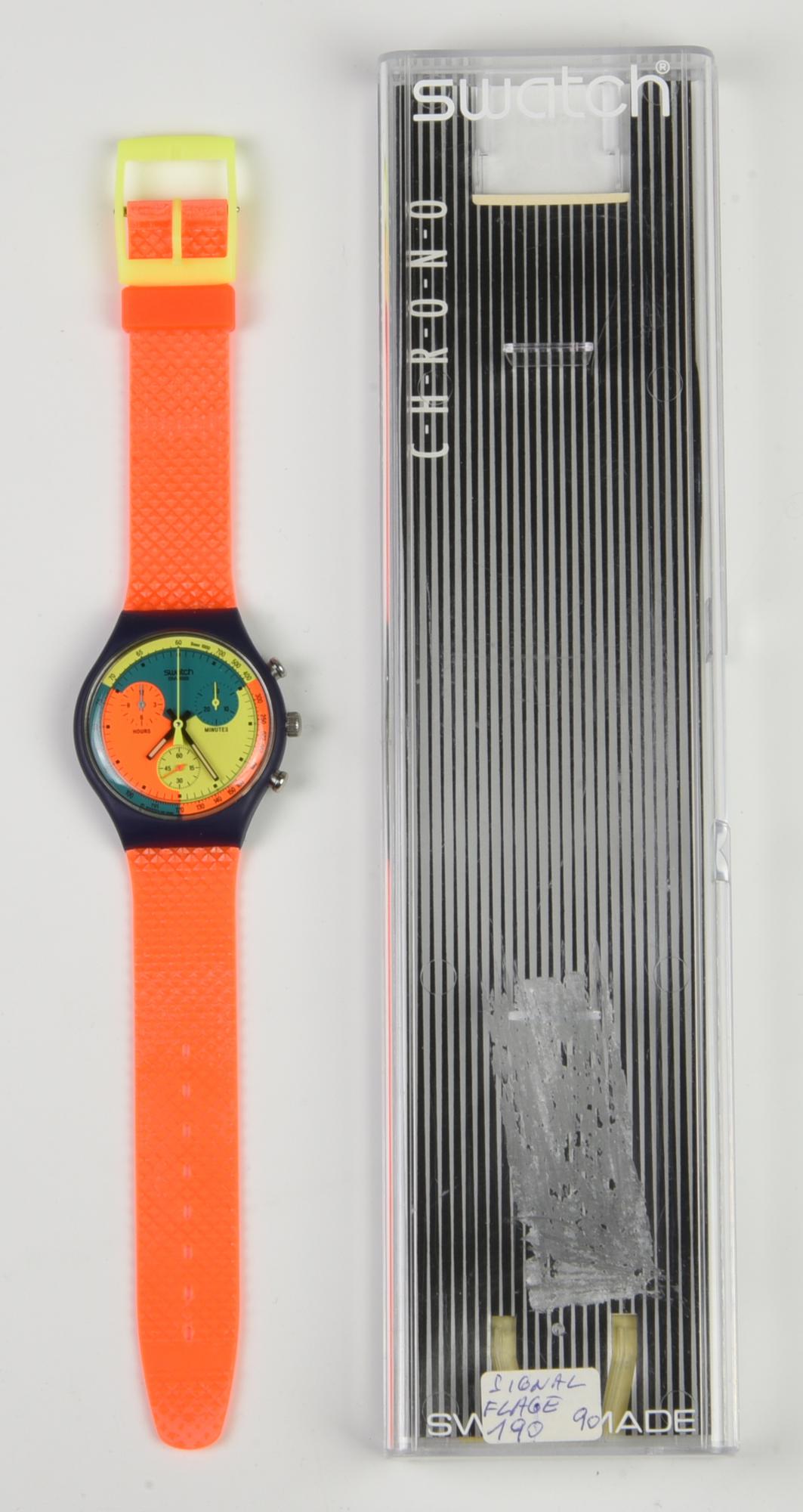 SWATCH CHRONO, 1992 mod. SIGNAL FLAG, cod. SCN101 anno 1992 Completo di...