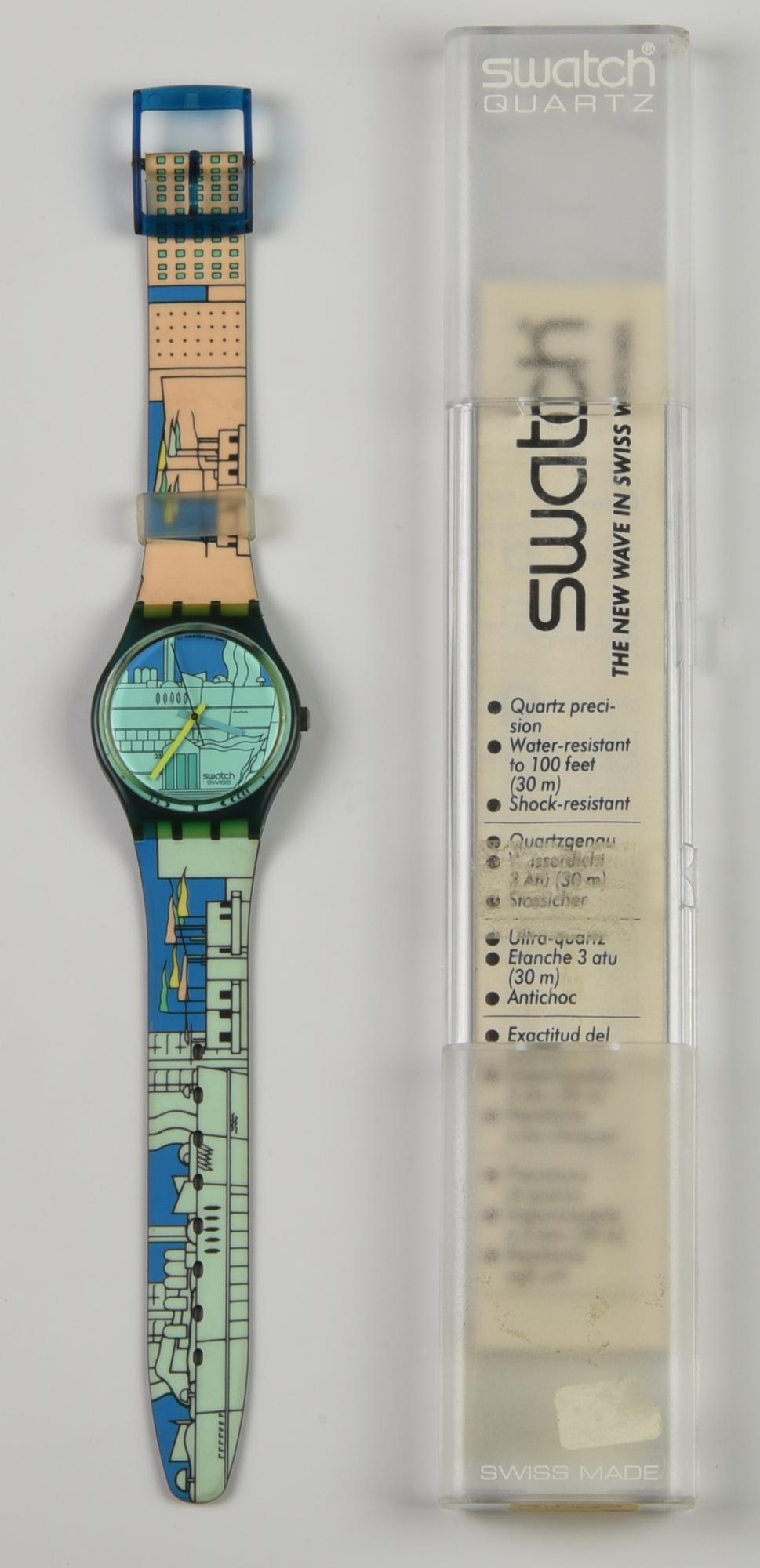 SWATCH MENDINI'S, 1990 mod. RETROSCAPE, cod. GN109 anno 1990 Completo di...