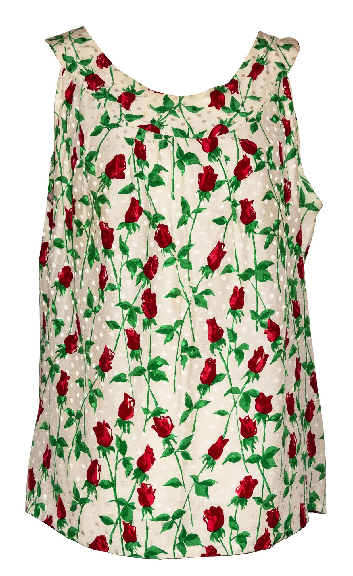 Yves Saint Laurent ROSES SLEEVELESS BLOUSE DESCRIPTION: Blouse in pure...