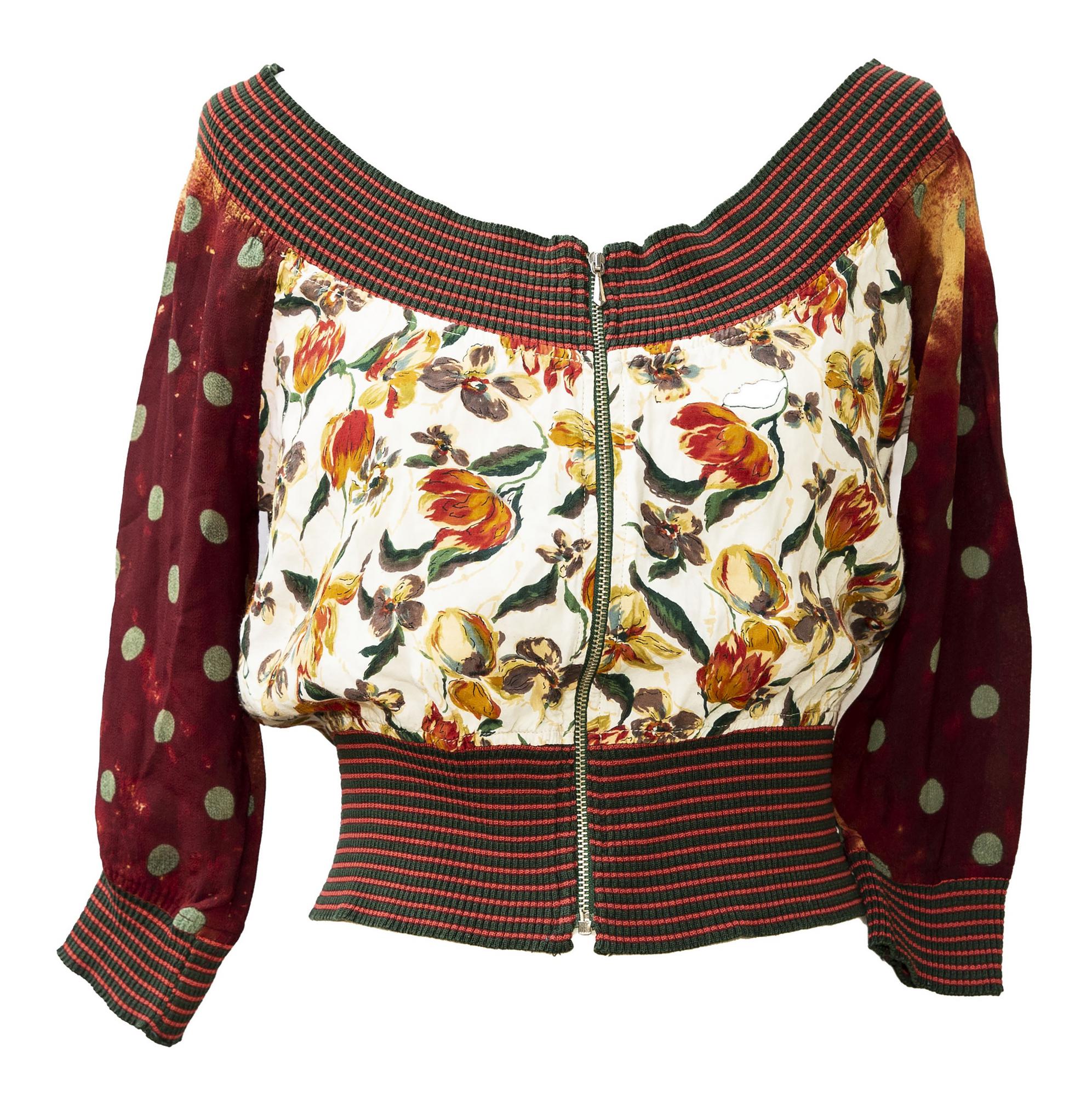 Jean Paul Gaultier ZIPPED BLOUSE DESCRIPTION: Blouse in floral printed...