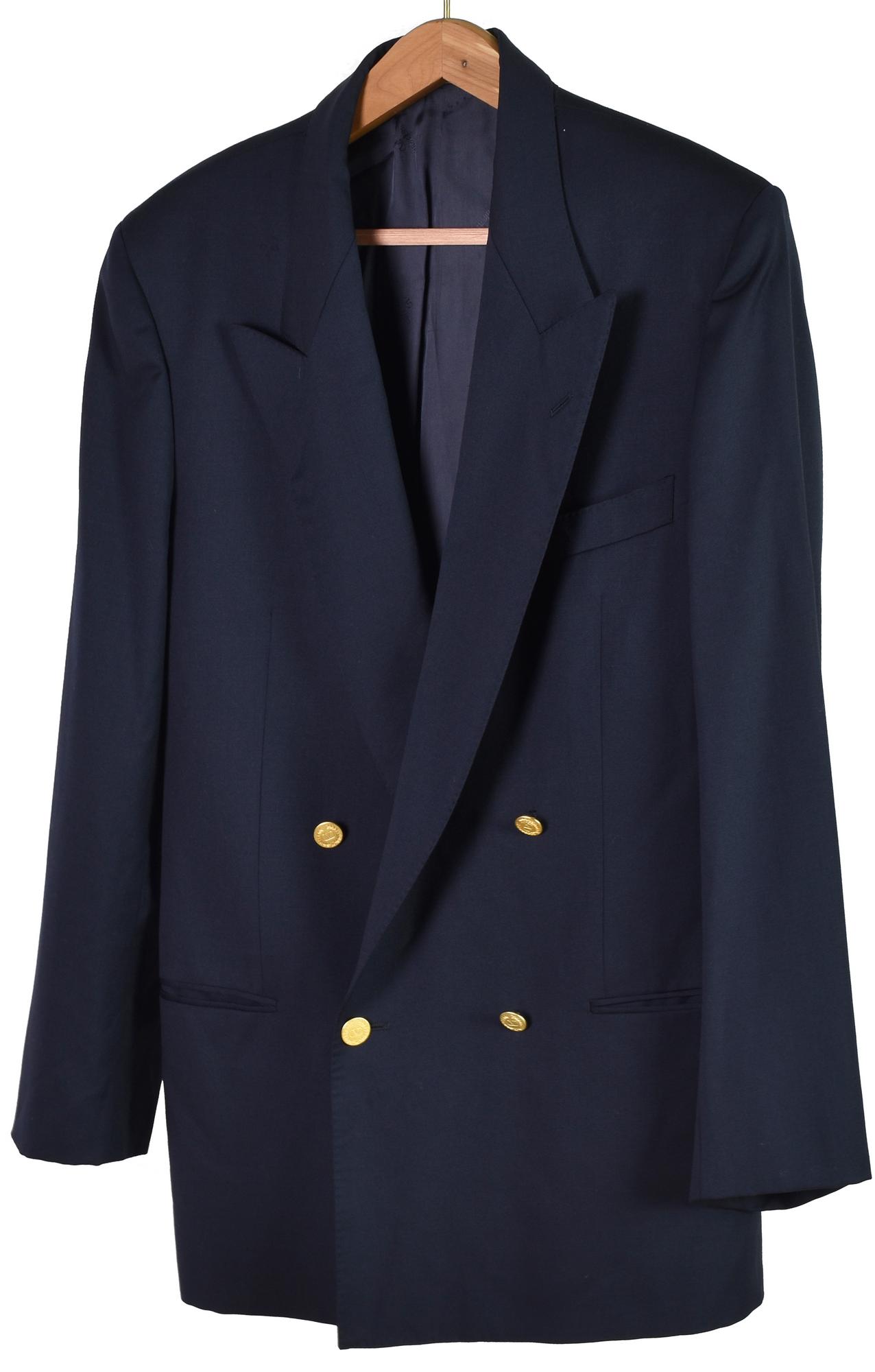 Valentino DOUBLE-BREASTED BLAZER DESCRIPTION: Dark blue double-breasted...