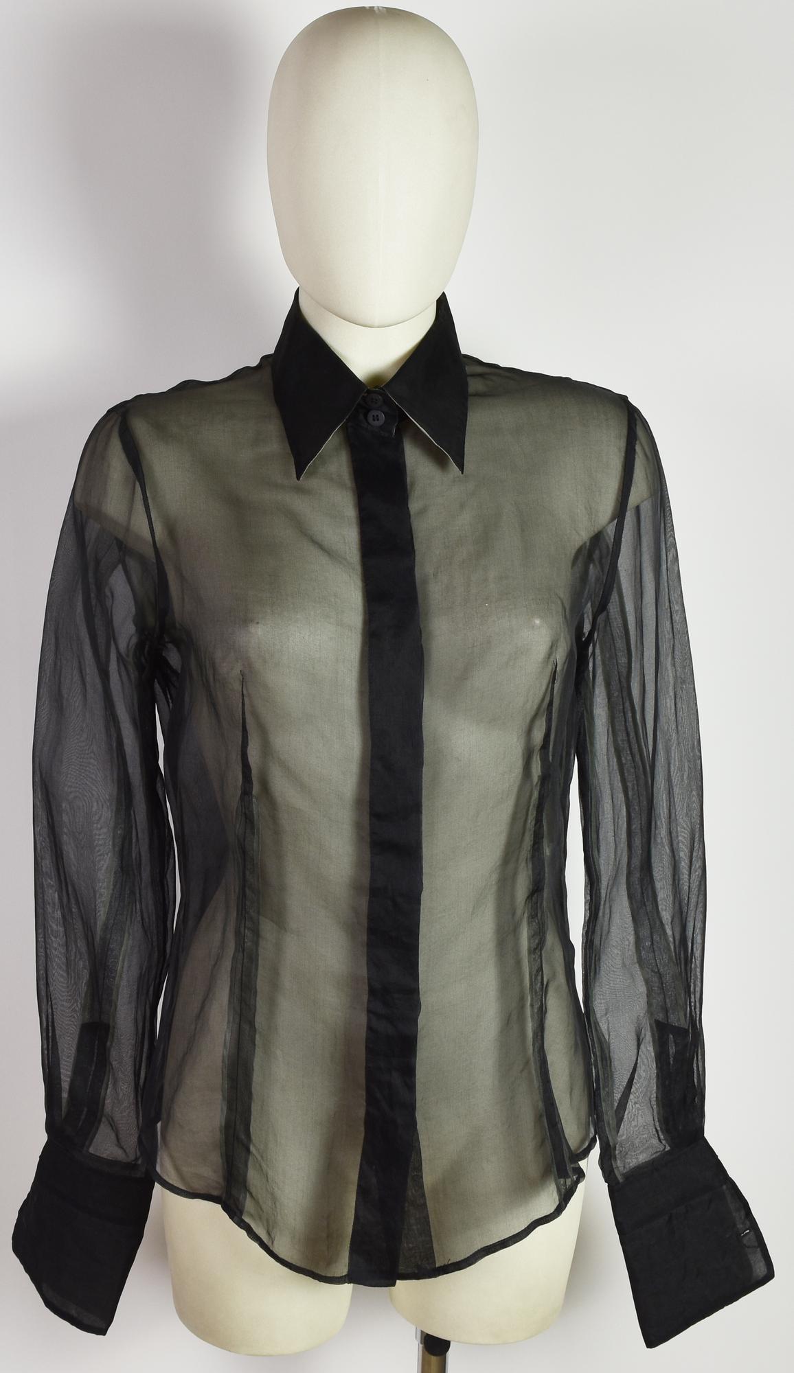 Gianfranco Ferre' SILK SHIRT DESCRIPTION: Sheer silk shirt with French cuffs....