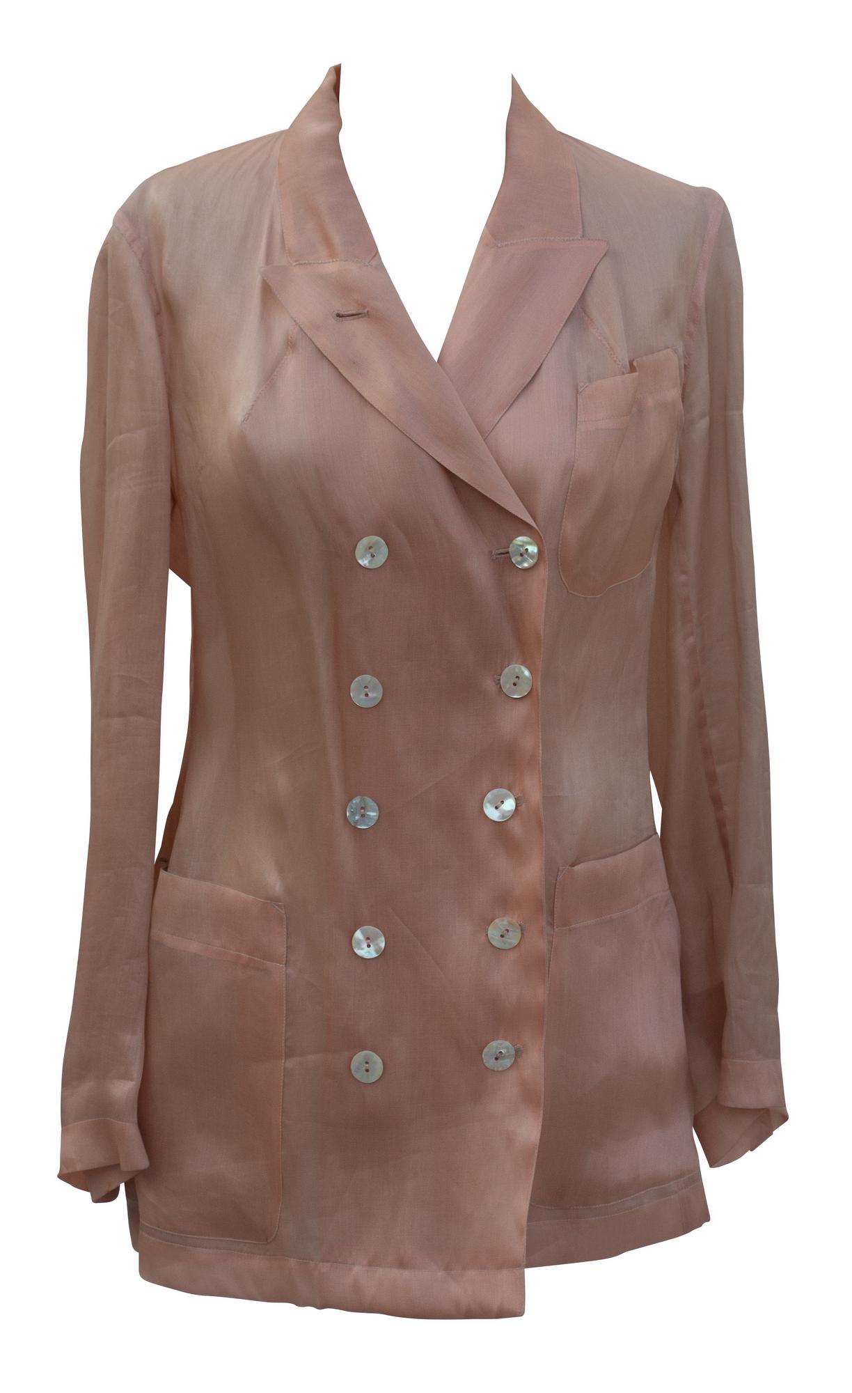 Jean Paul Gaultier ORGANDY JACKET DESCRIPTION: Double-breasted light weight...