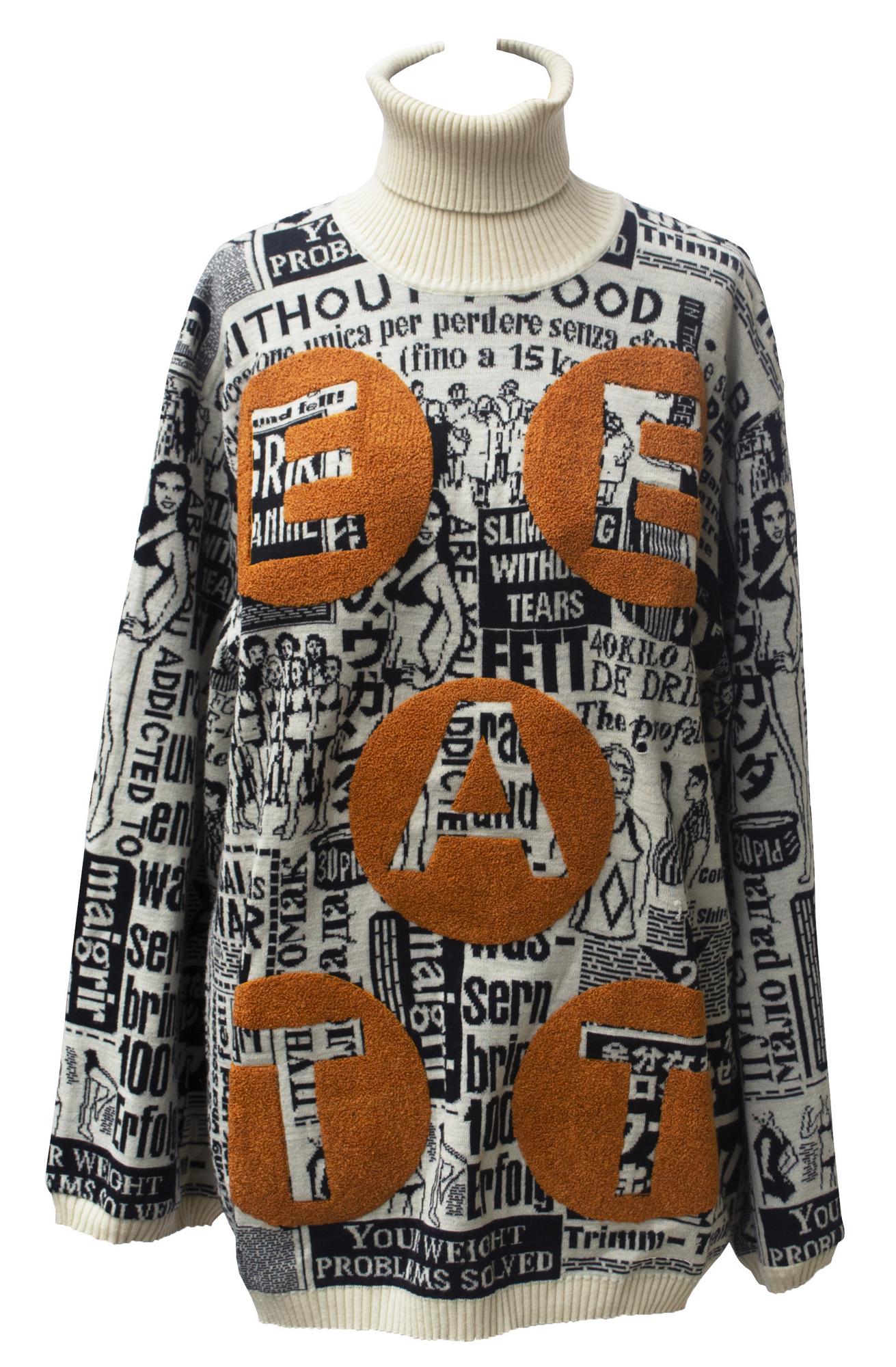 Valter Walter Van Beirendonck 'DIET' OVERSIZE JUMPER DESCRIPTION: Wool...