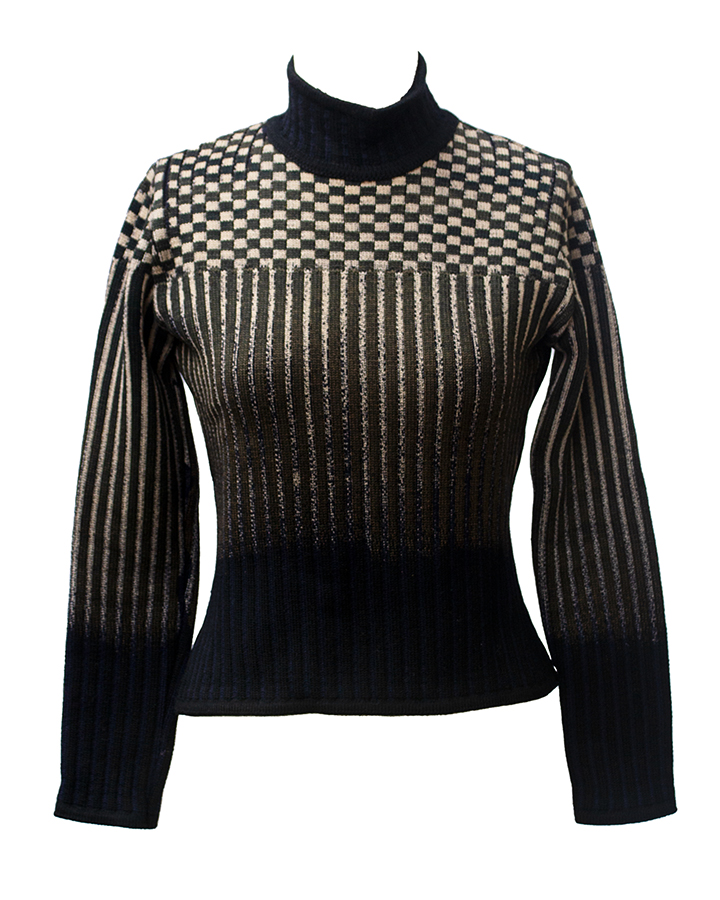 Jean Paul Gaultier TURTLENECK SWEATER DESCRIPTION: Striped and damier pattern...