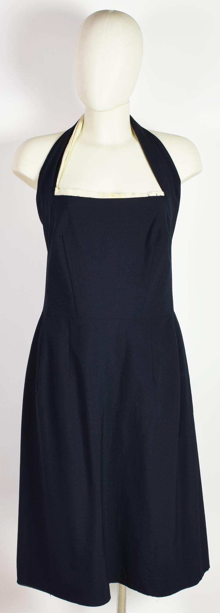 Comme Des Garcons DOUBLE DRESS DESCRIPTION: Navy blue wool canvas dress, raw...