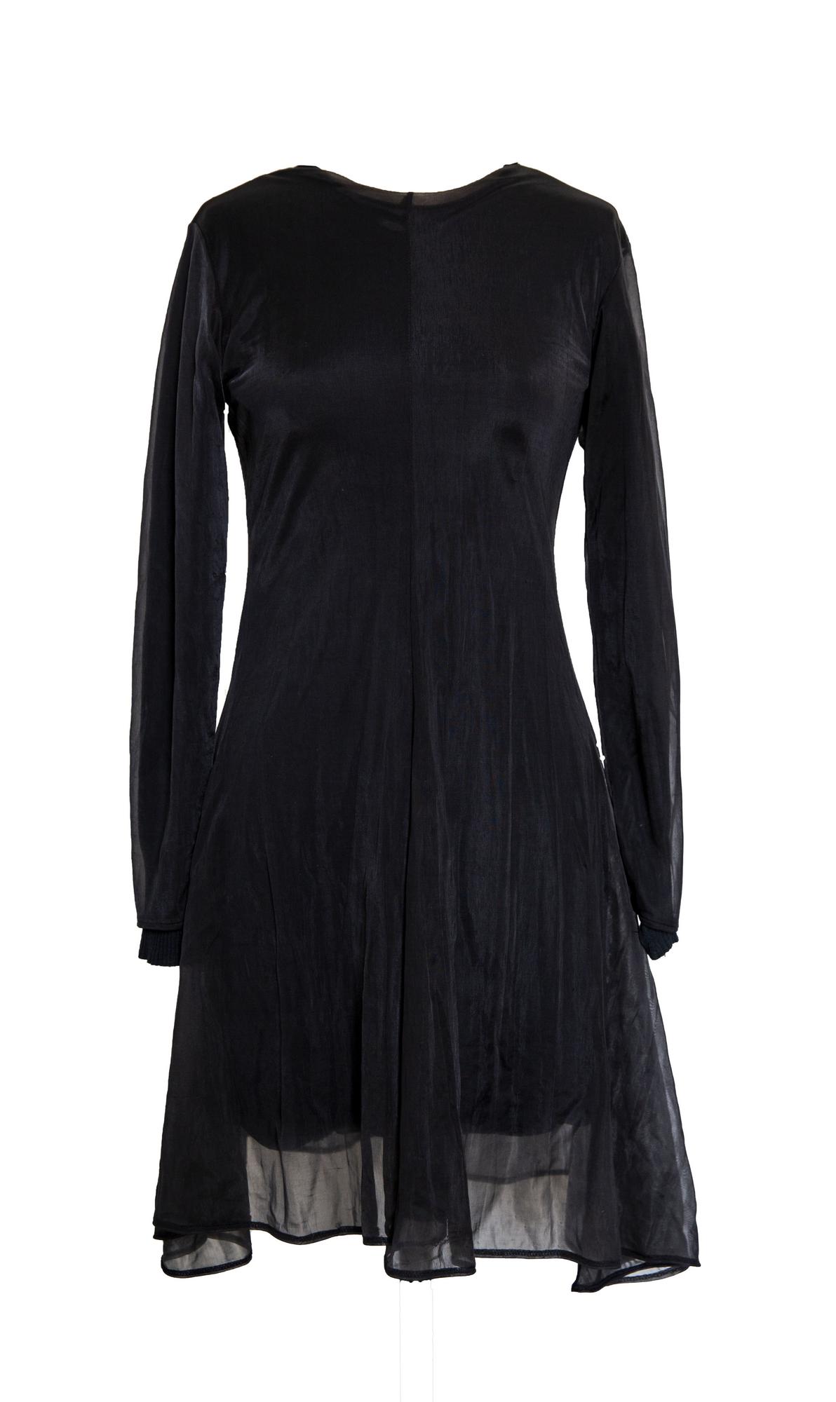 Helmut Lang FLARED DRESS DESCRIPTION: Flared long-sleeved dress in wool...