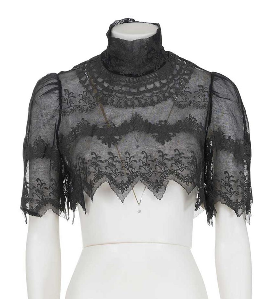 Jean Paul Gaultier ICONIC LACE CROP SHAWL DESCRIPTION: Iconic lace crop shawl...