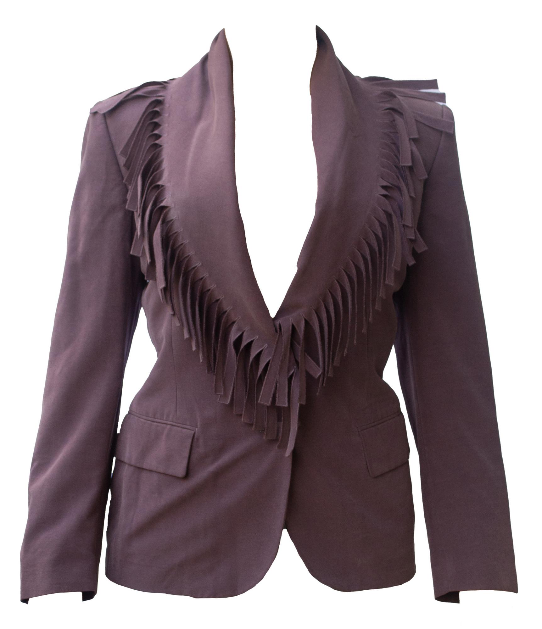 Jean Paul Gaultier SHAWL COLLAR JACKET DESCRIPTION: Mauve color for this half...