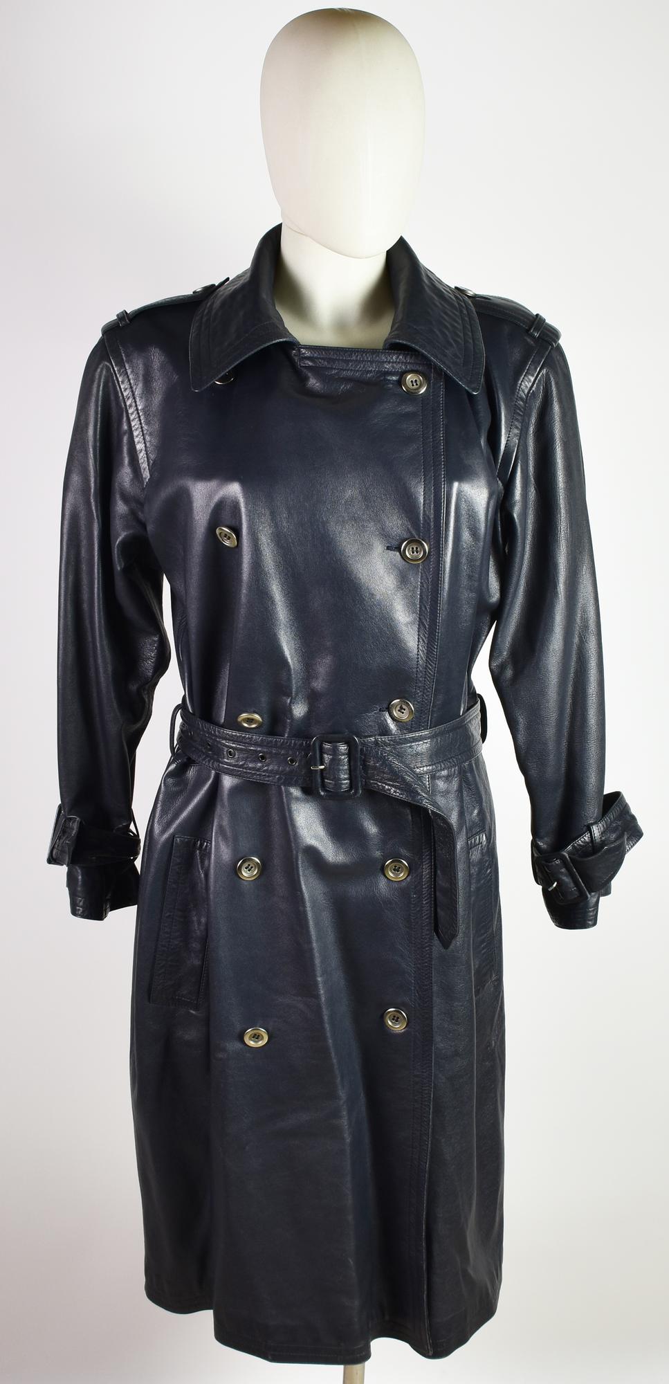 Saint Laurent Rive Gauche LEATHER TRENCH COAT DESCRIPTION: Saint Laurent Rive...