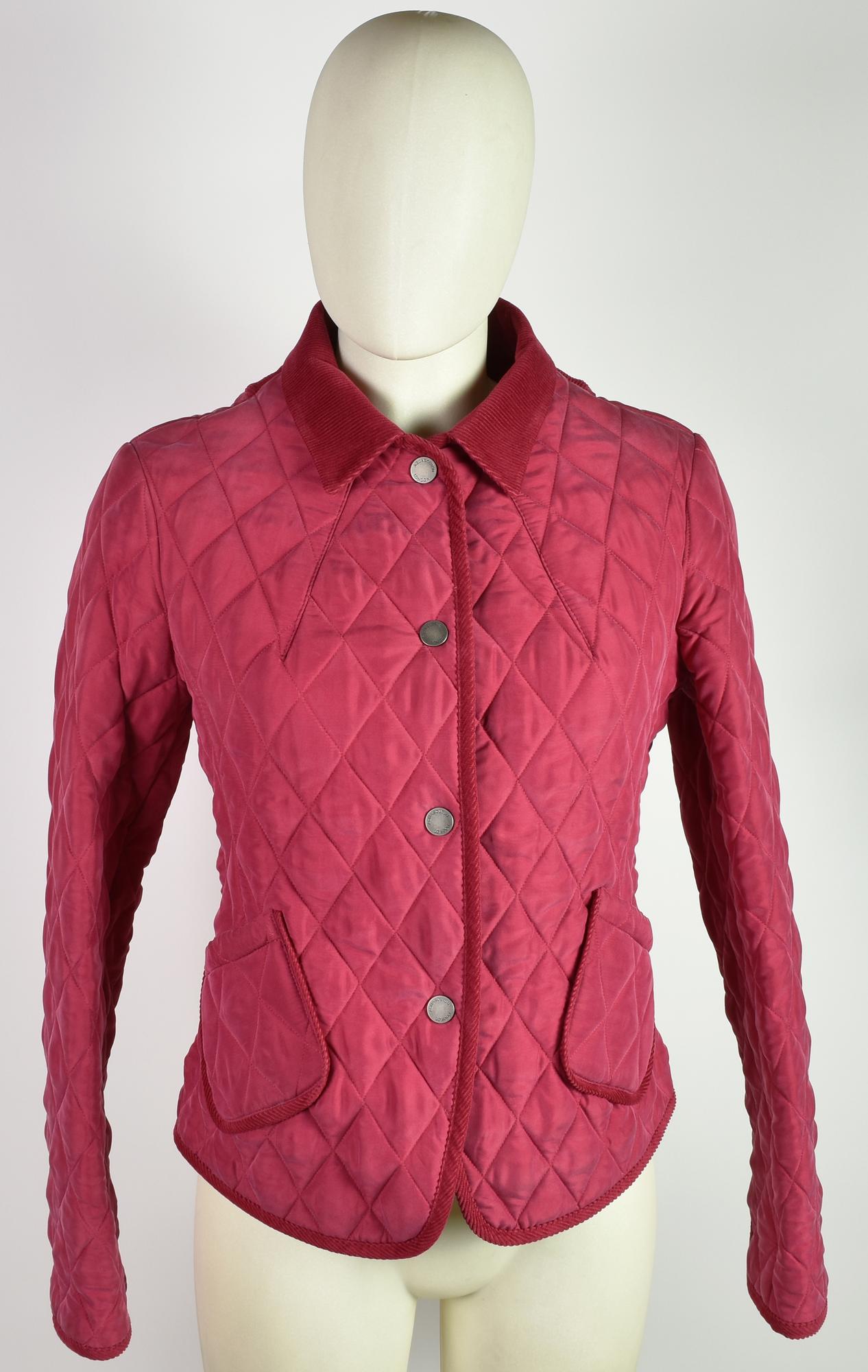 Aquascutum SILK JACKET DESCRIPTION: Quilted raspberry silk jacket, closure...