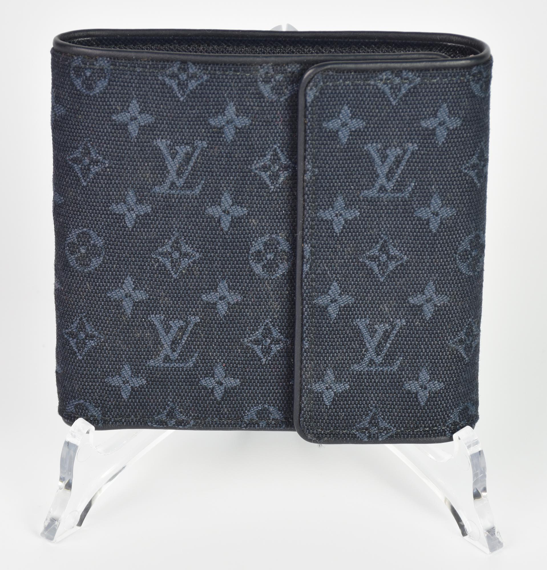 Louis Vuitton LV GHW MONOGRAM MINI SEPIA NAVY WALLET DESCRIPTION: Blue...