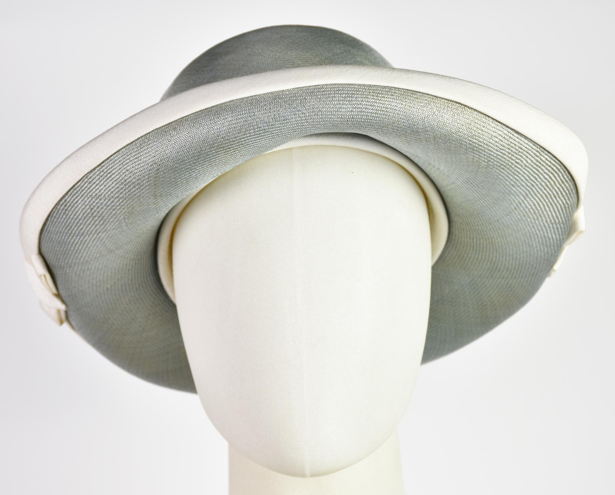 Jean Barthet STRAW HAT DESCRIPTION: Hat in light blue straw with white straw...