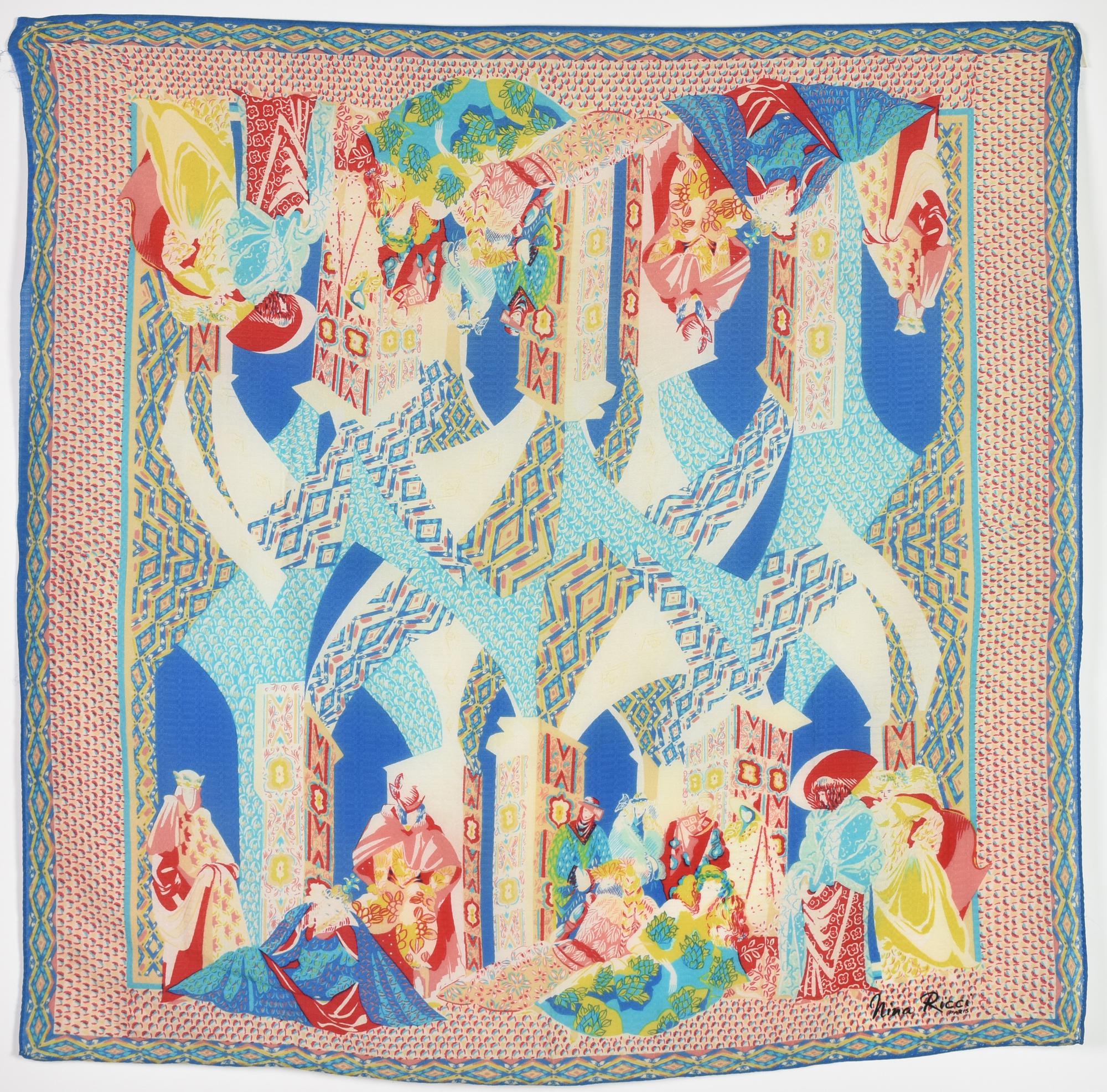 Nina Ricci FOULARD DESCRIPTION: Probably silk scarf. Dimensions: 80x83,50 cm....