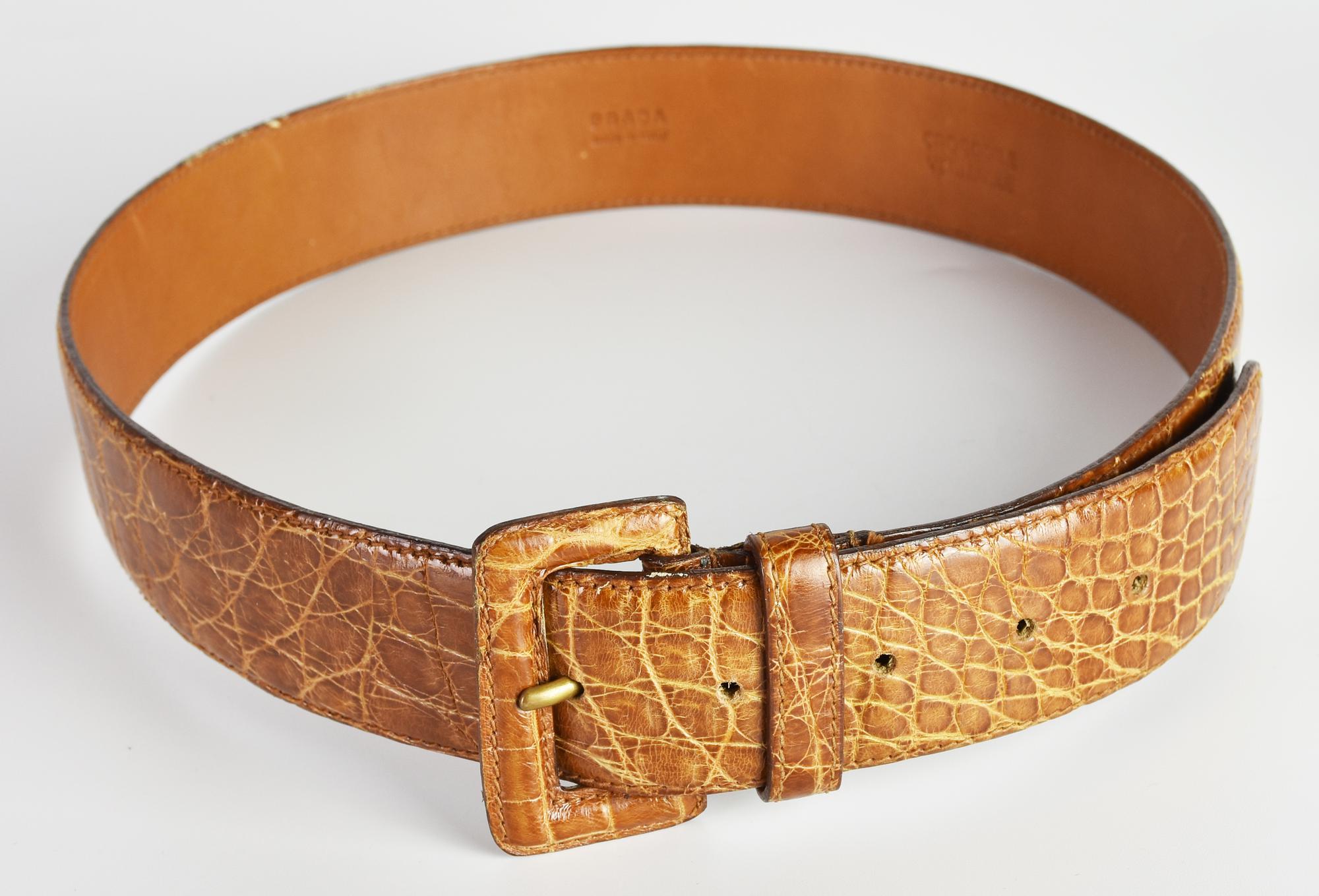 Prada CROCODILE BELT DESCRIPTION: Crocodile belt. 77x3 cm. 1980s. Made in...