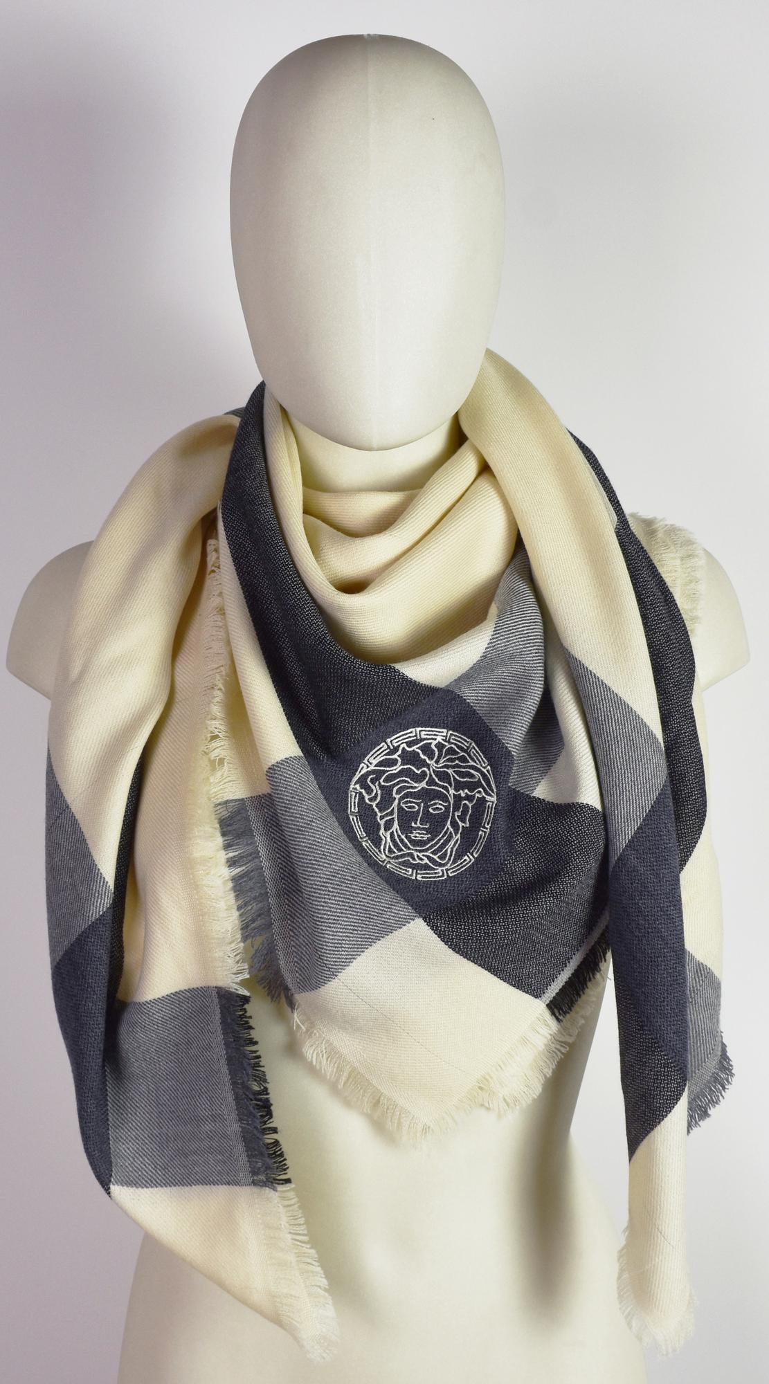 Versace WOOL SCARF DESCRIPTION: Scarf in pure virgin wool embroidered with...