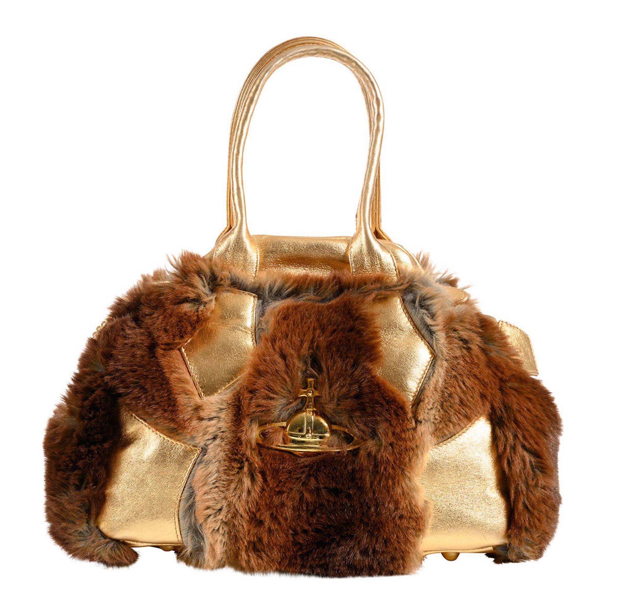 Vivienne Westwood FAKE FUR BAG DESCRIPTION: Fake fur and leather bag from...