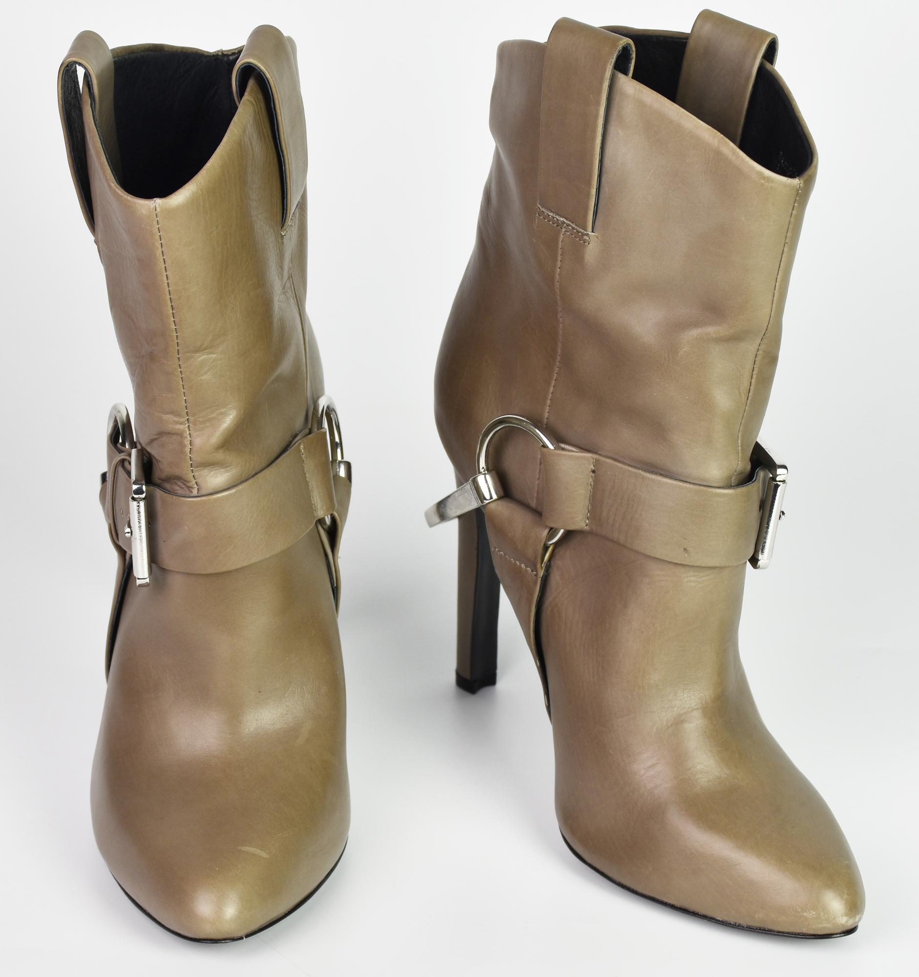 Rachel Zoe ANKLE BOOTS DESCRIPTION: Taupe genuine leather ankle boot with...